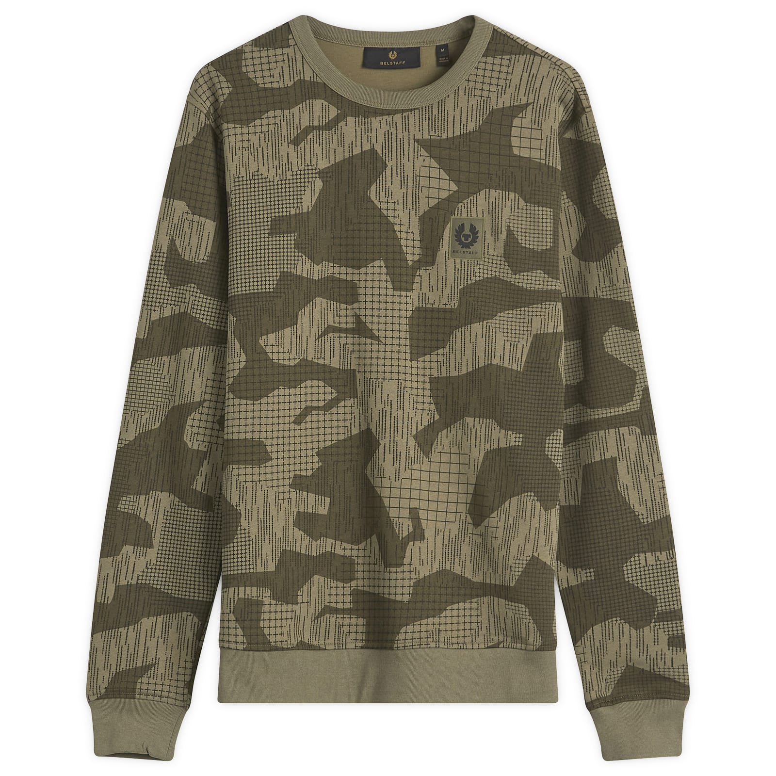 Belstaff Men's Surplus Green/Washed Black Terrain Camo Sweatshirt