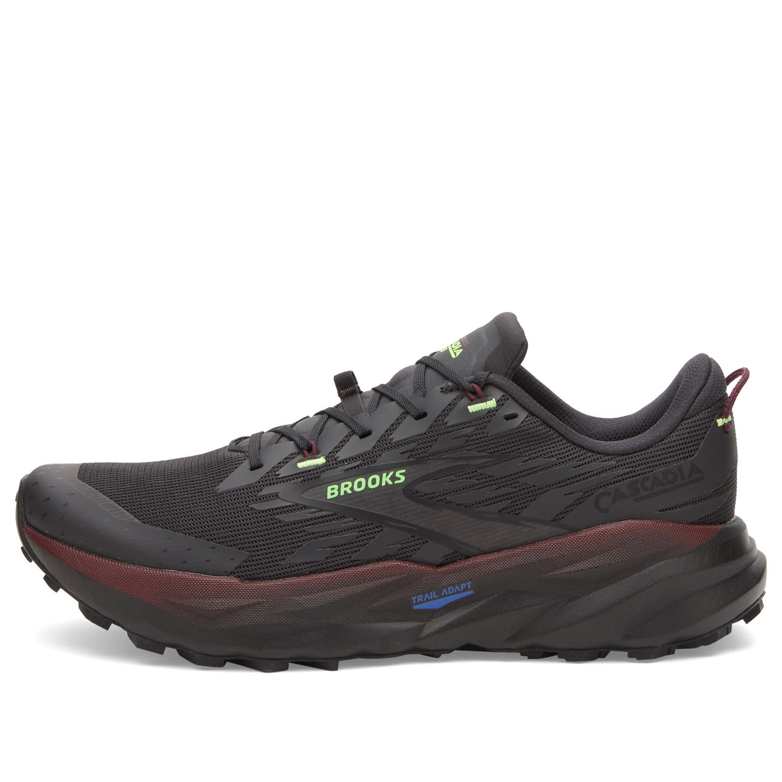 Brooks Men’s Cascadia 19 Sneaker Phantom/Rum Raisin/Green