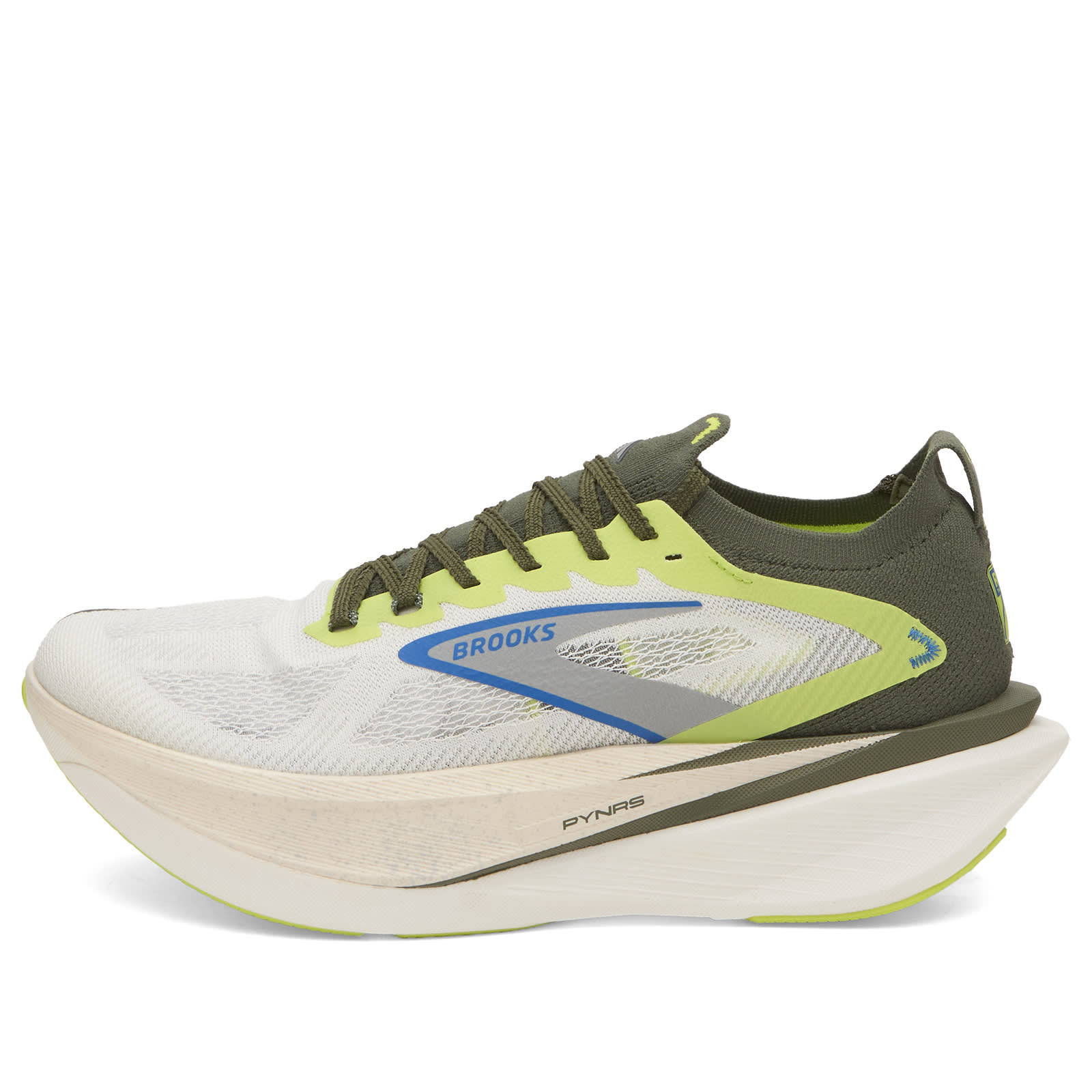 Brooks Men’s Hyperion Max 3 x PYNRS Sneaker Blanc/Acid Lime/Blue