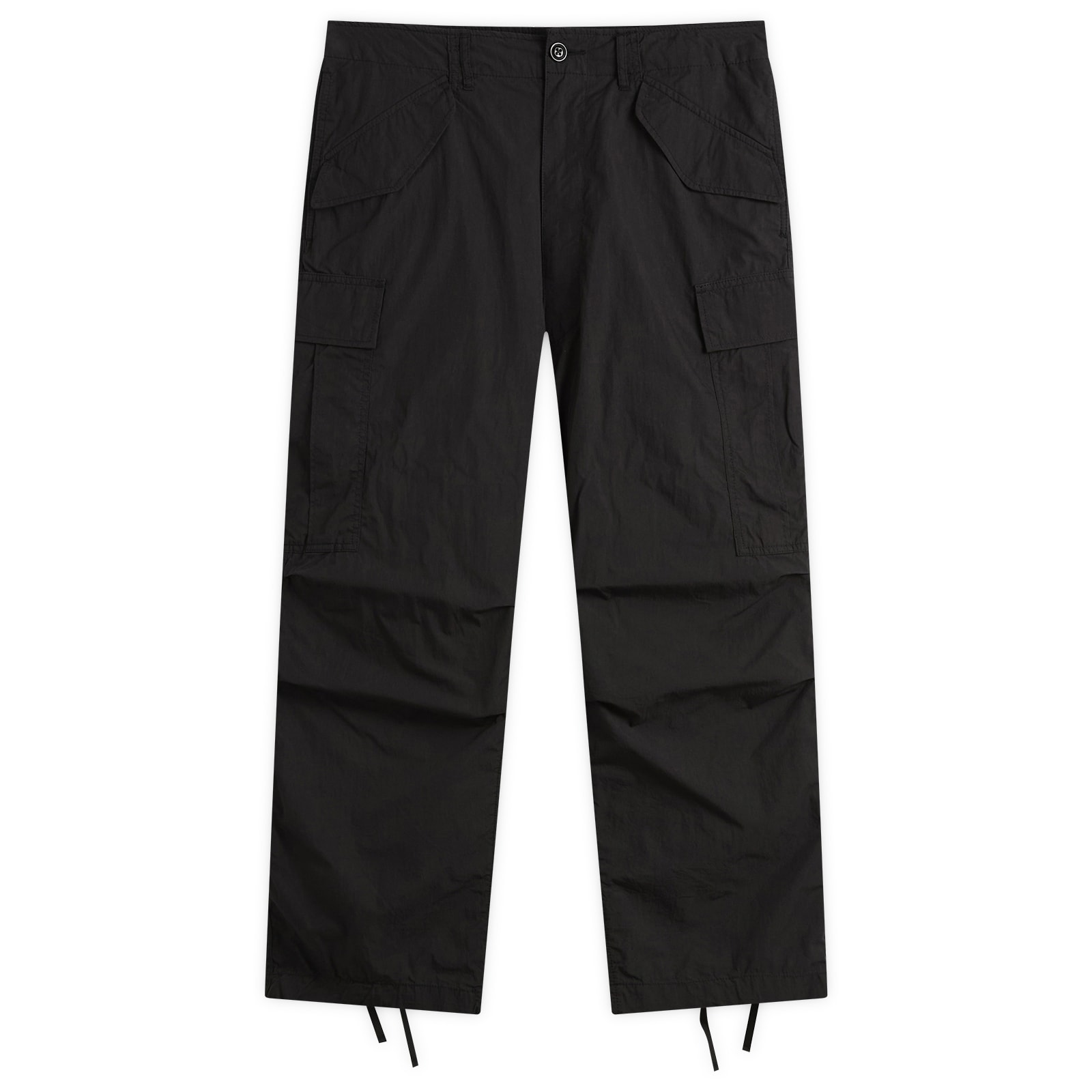 BEAMS Men's Big 6 Pocket Cargo Pants Black - Curated Menswear