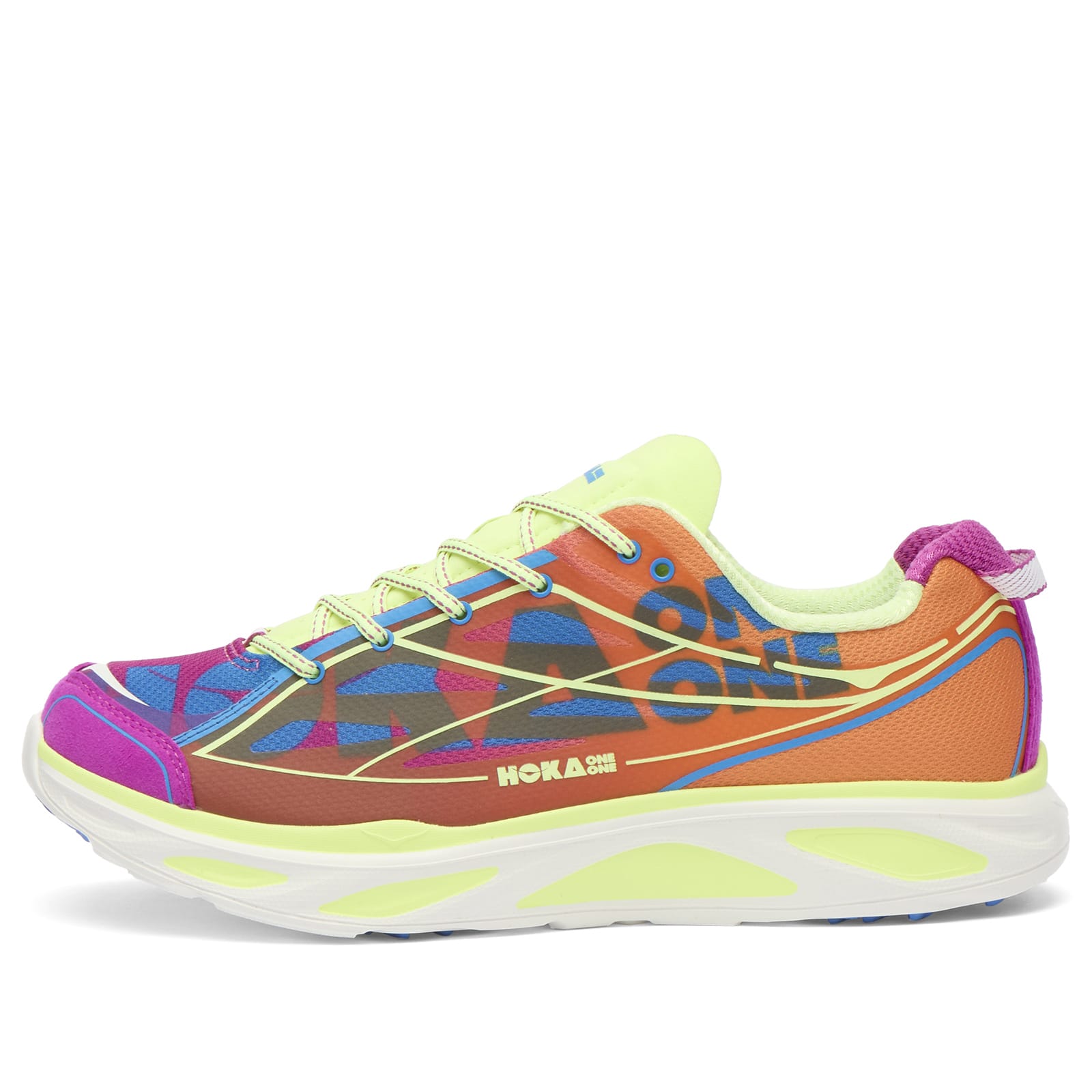 Hoka One One Huaka Pro Sneaker in Fuchsia/Neon Yuzu, Size UK 7