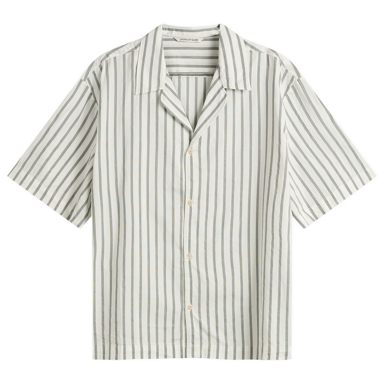 A Kind of Guise Men's Samata Vacation Shirt in Aloe Stripe, Size Large