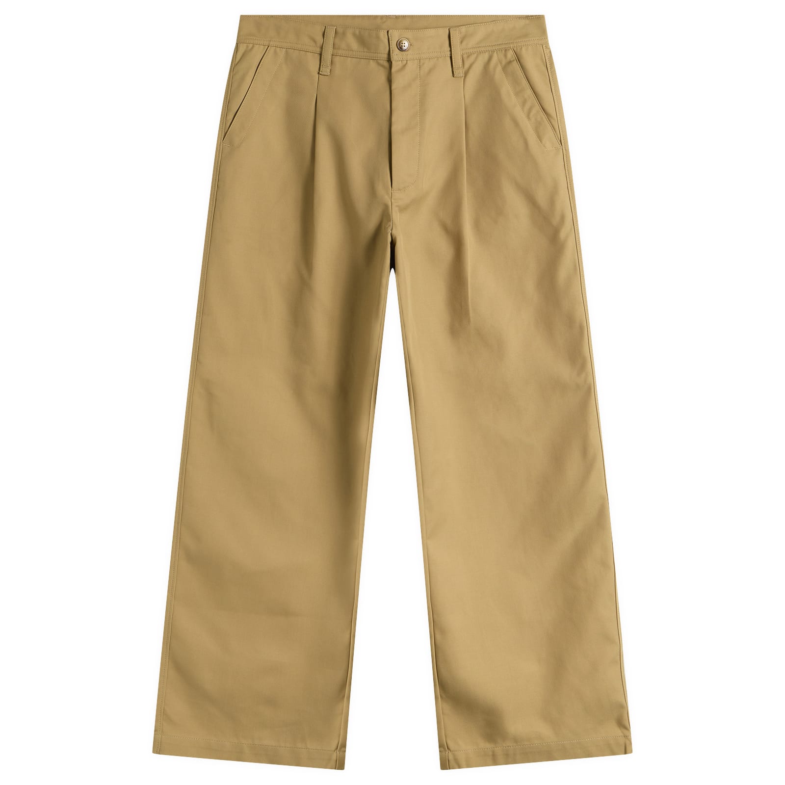 Bound Men’s Wide Pleated Cotton Trousers Camel