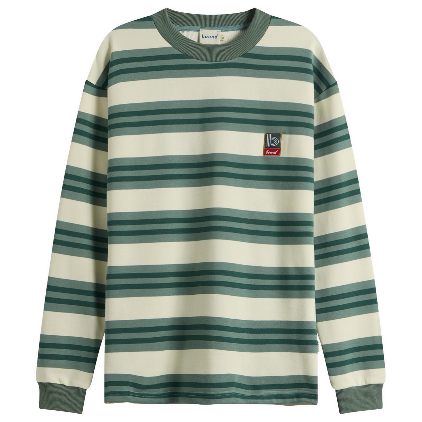 Bound Men’s Eucalyptus Stripe Long Sleeve T-Shirt Green Stripe