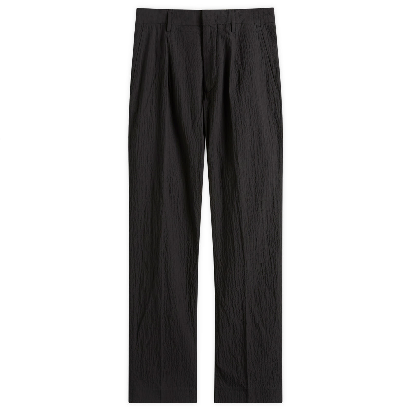 NN07 Men’s Bill Pleated Seersucker Trousers Black