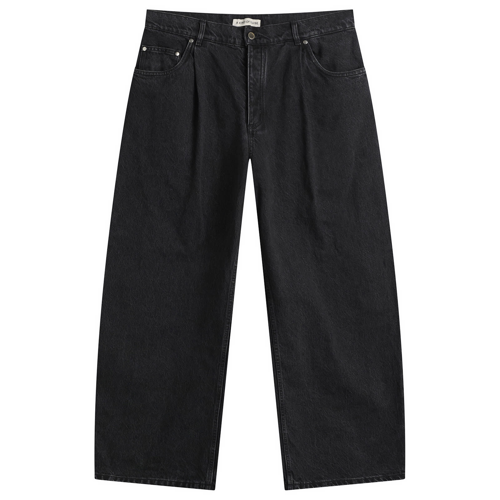 A Kind of Guise Men’s Duma Pleated Denim Jeans Grey Denim