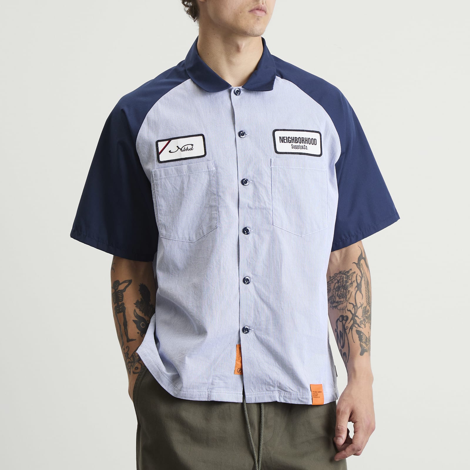 Neighborhood Men's Classic Stripe Short Sleeve Work Shirt