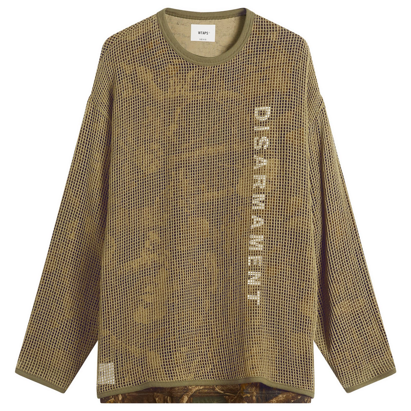 WTAPS Men’s Ghill Camo Long Sleeve Top Beige