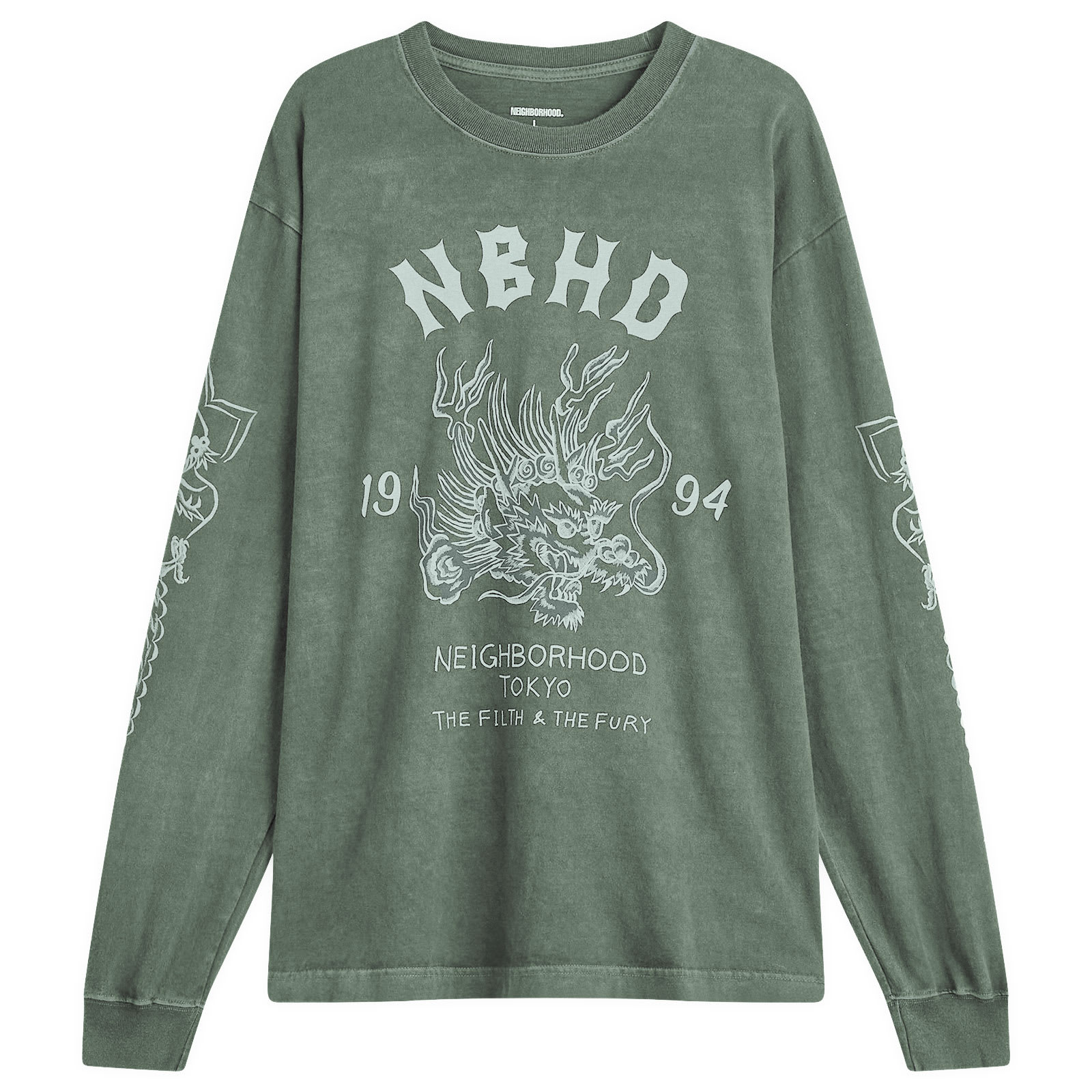 Neighborhood Men's LS-14 Souvenir Long Sleeve T-Shirt Green