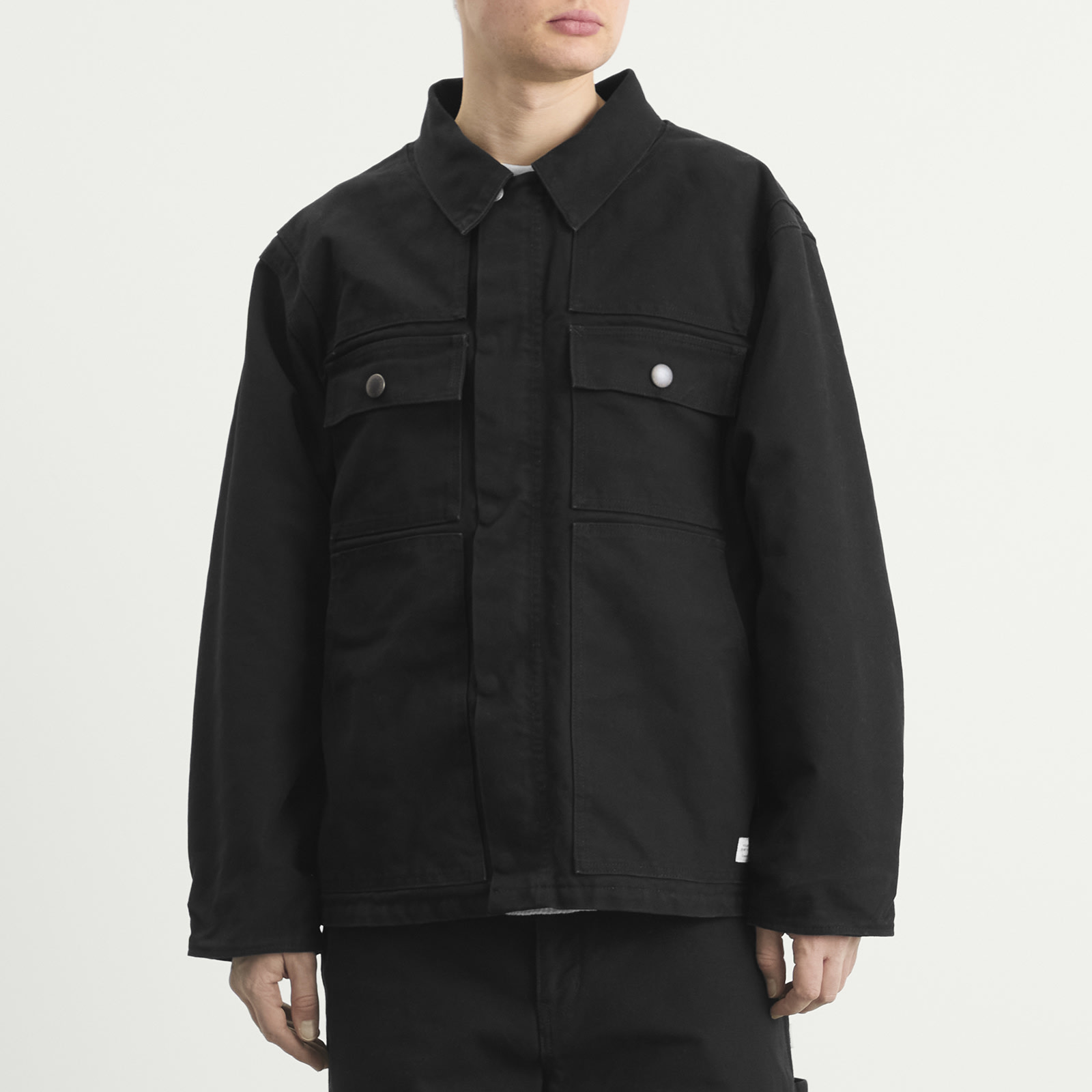 WTAPS Men's Cotton Canvas Work Jacket Black | 252WVDT-JKM01-BLK