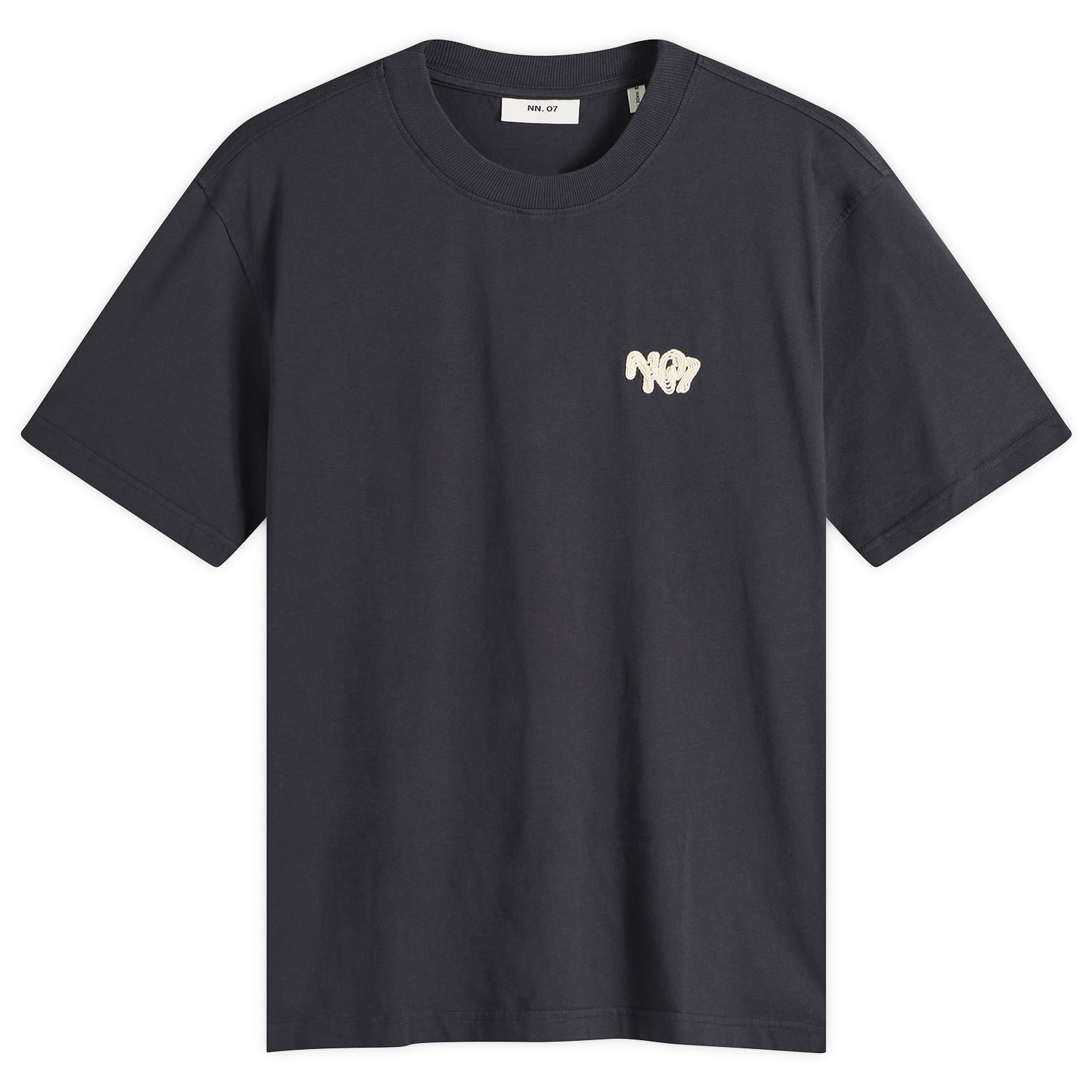 NN07 Men's Adam Twin Needle Embroidered T-Shirt Deep Navy