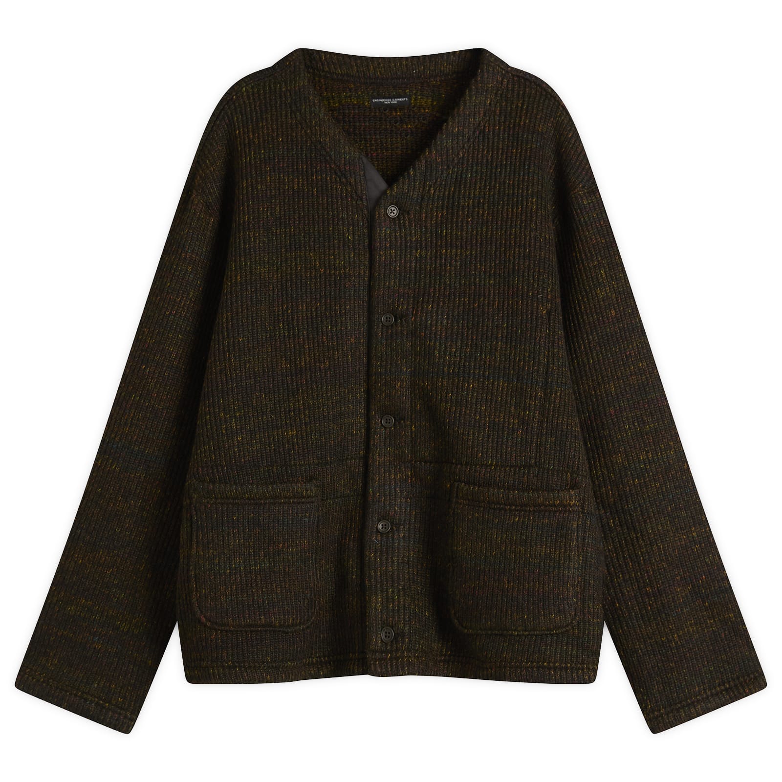 Engineered Garments Men’s Nep Knit Cardigan Brown