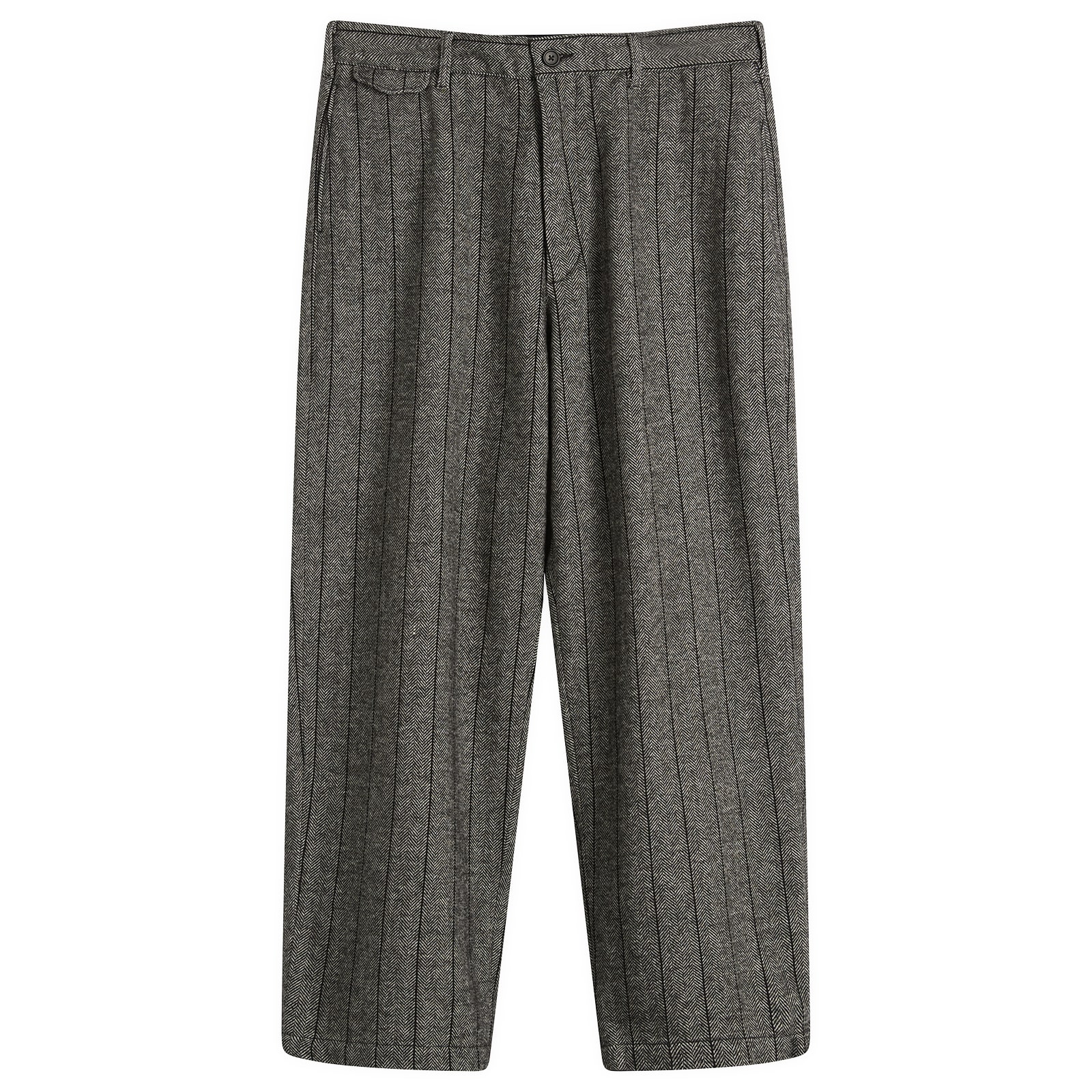 Engineered Garments Men’s Herringbone Wool Officer Pant Dark Grey