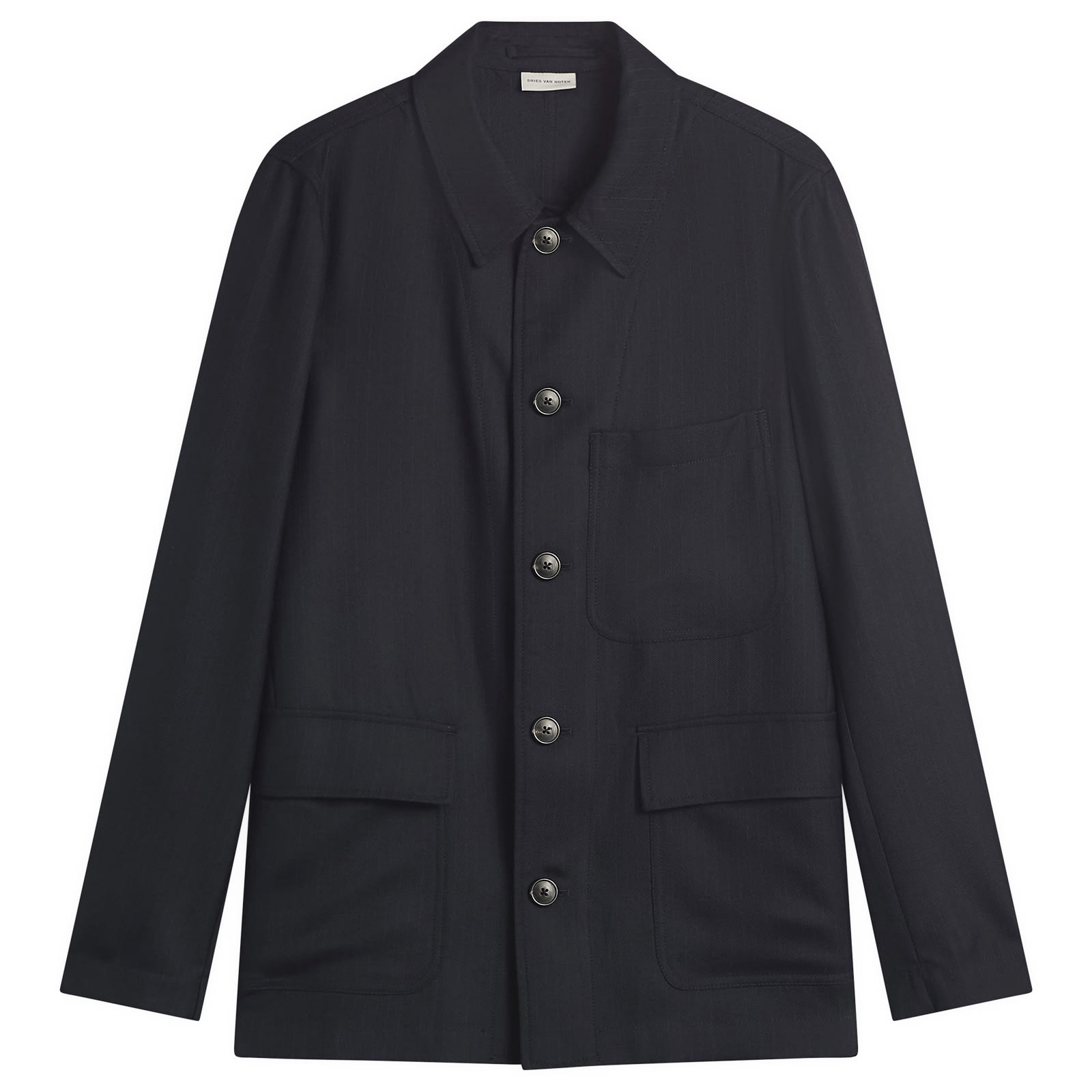 Dries Van Noten Men's Pinstripe Worsted Wool Jacket Navy