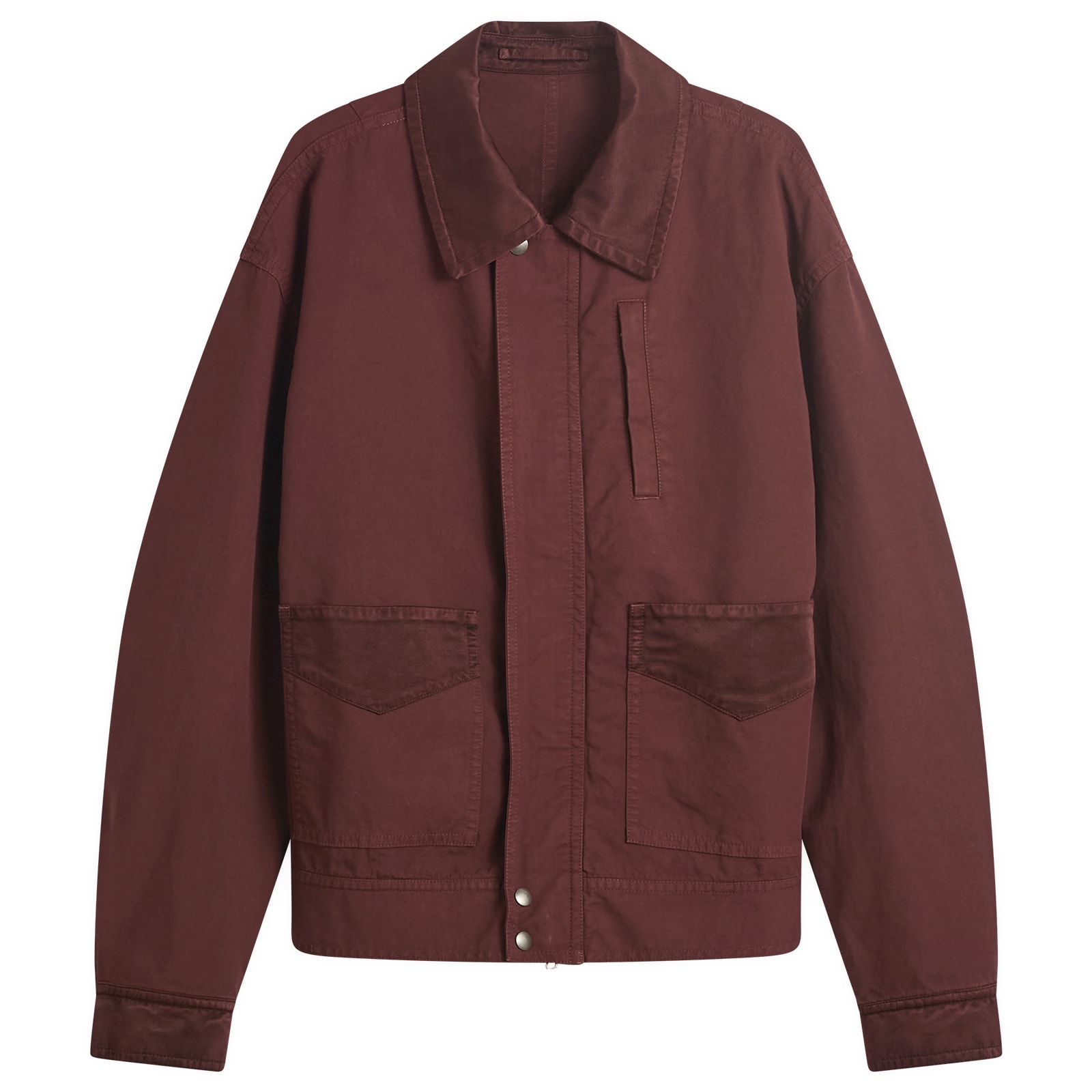 Dries Van Noten Men’s Overdyed Cotton Bomber Burgundy