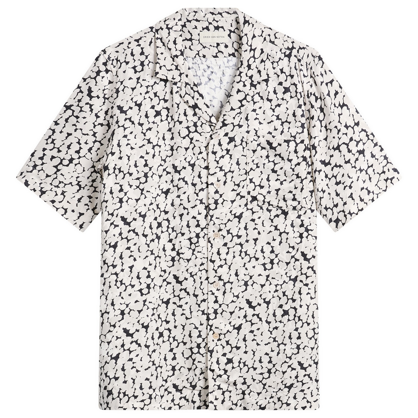 Dries Van Noten Men's Mini Animal Print Shirt Ecru