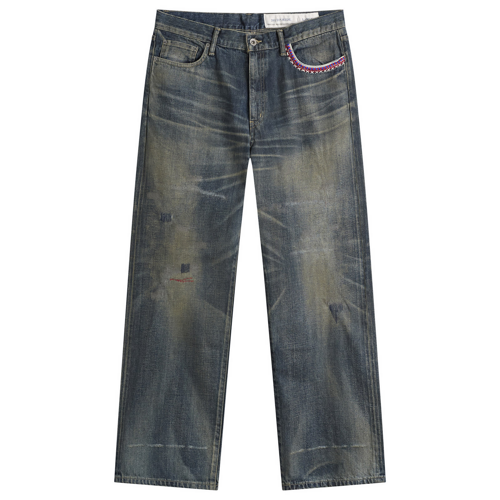 Neighborhood Men's Washed Denim DP Wide Pants Black - Curated Menswear