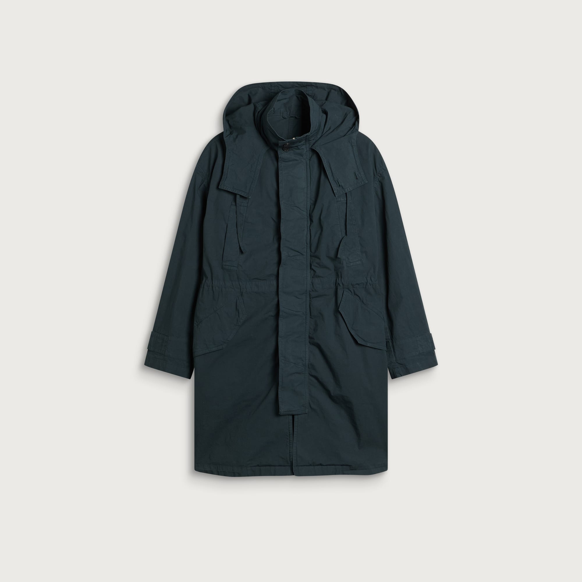 Dries Van Noten Men's Roxer Overdye Cotton Coat Petrol
