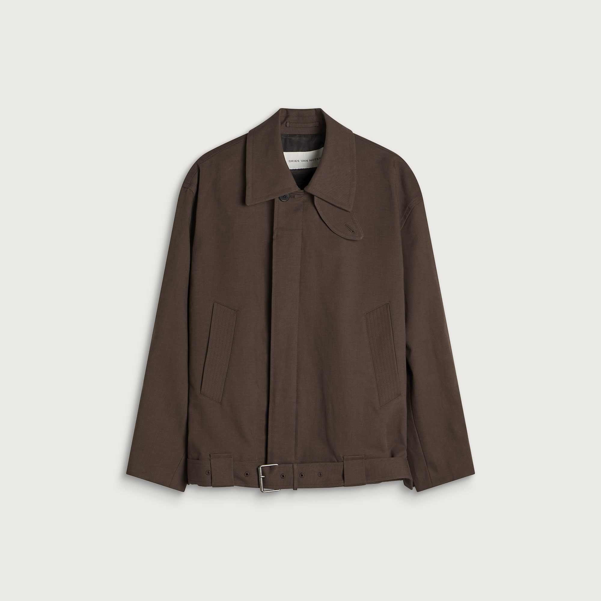 Dries Van Noten Men's Varrick Double Faced Cotton Jacket Mud