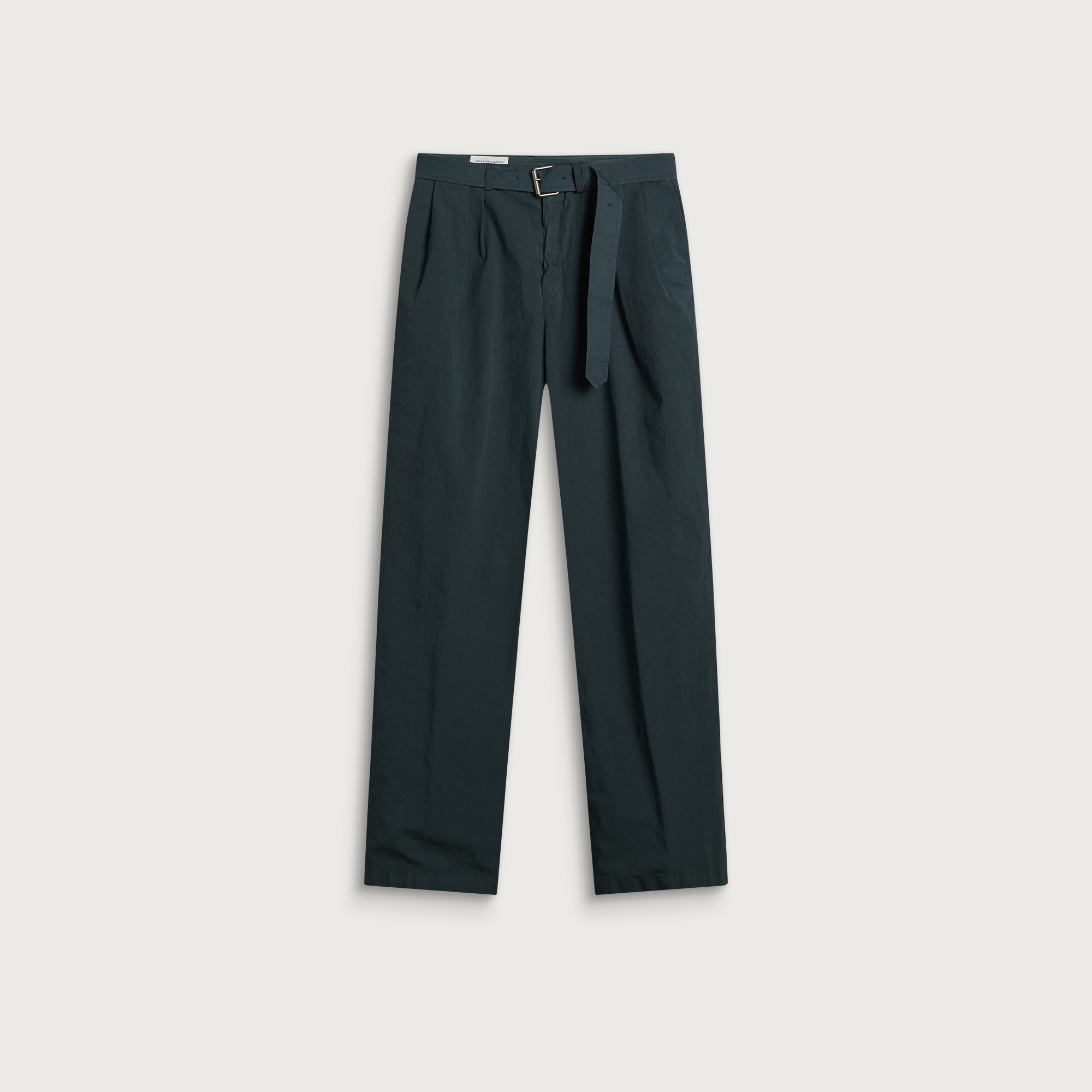 Dries Van Noten Men's Preaches Overdye Belted Trousers Petrol