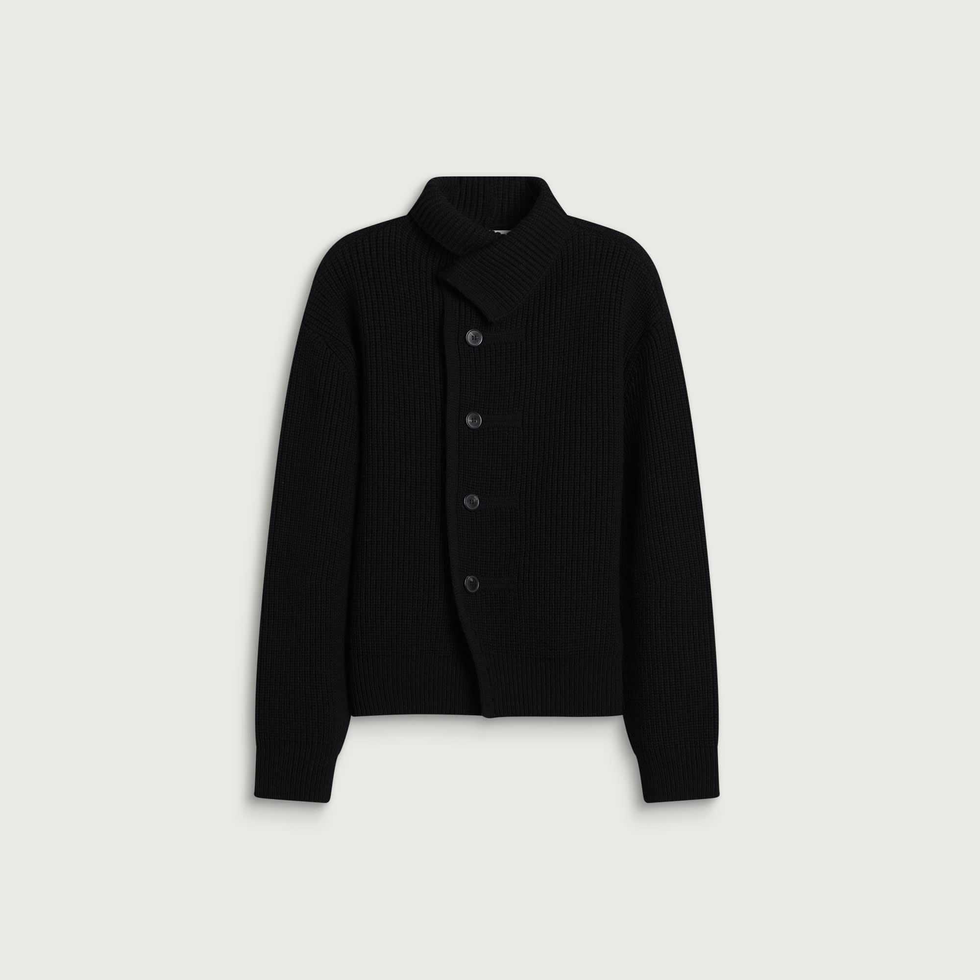Dries Van Noten Men's Marino Button Knitted Bomber Black
