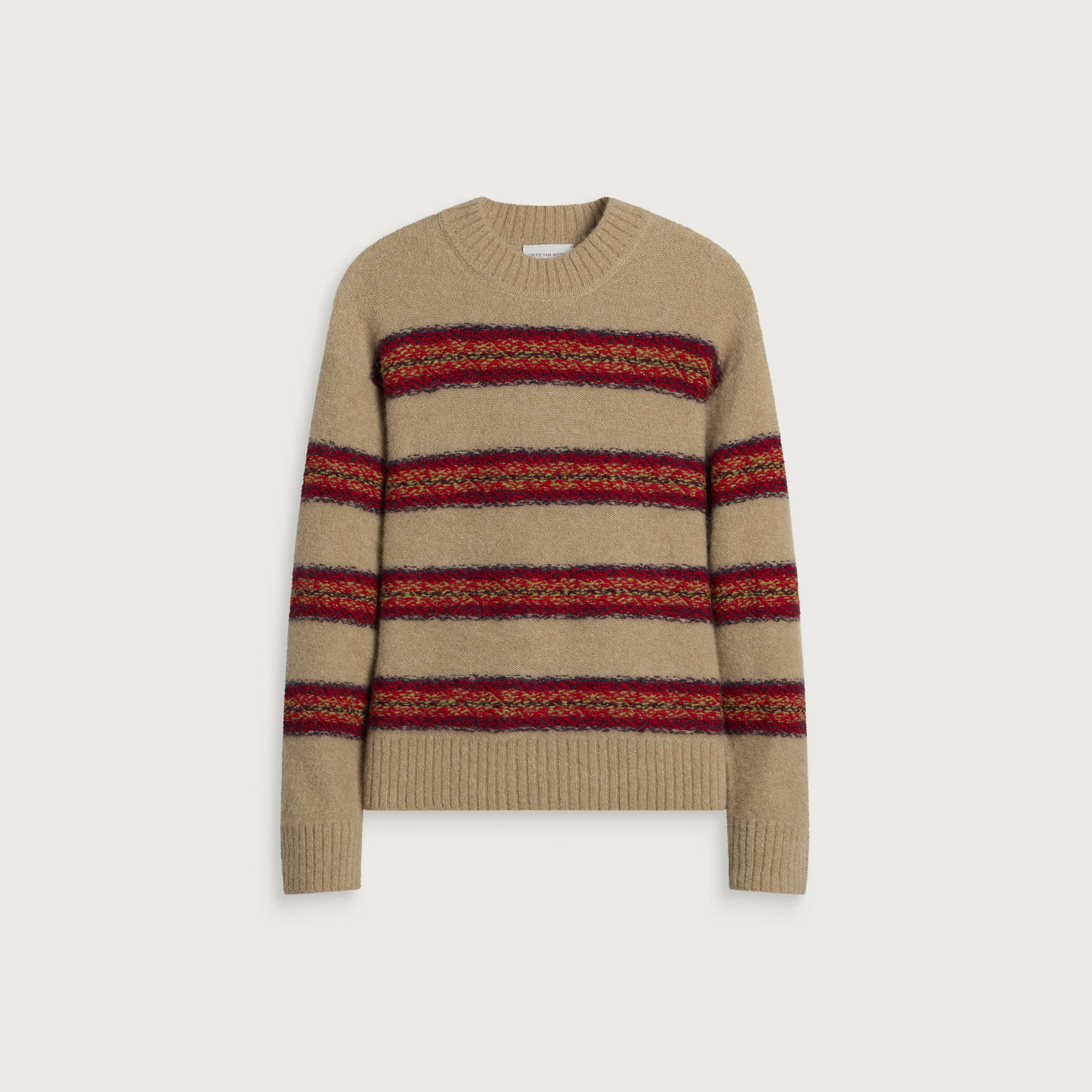 Dries Van Noten Men's Master Boucle Stripe Jumper Ecru