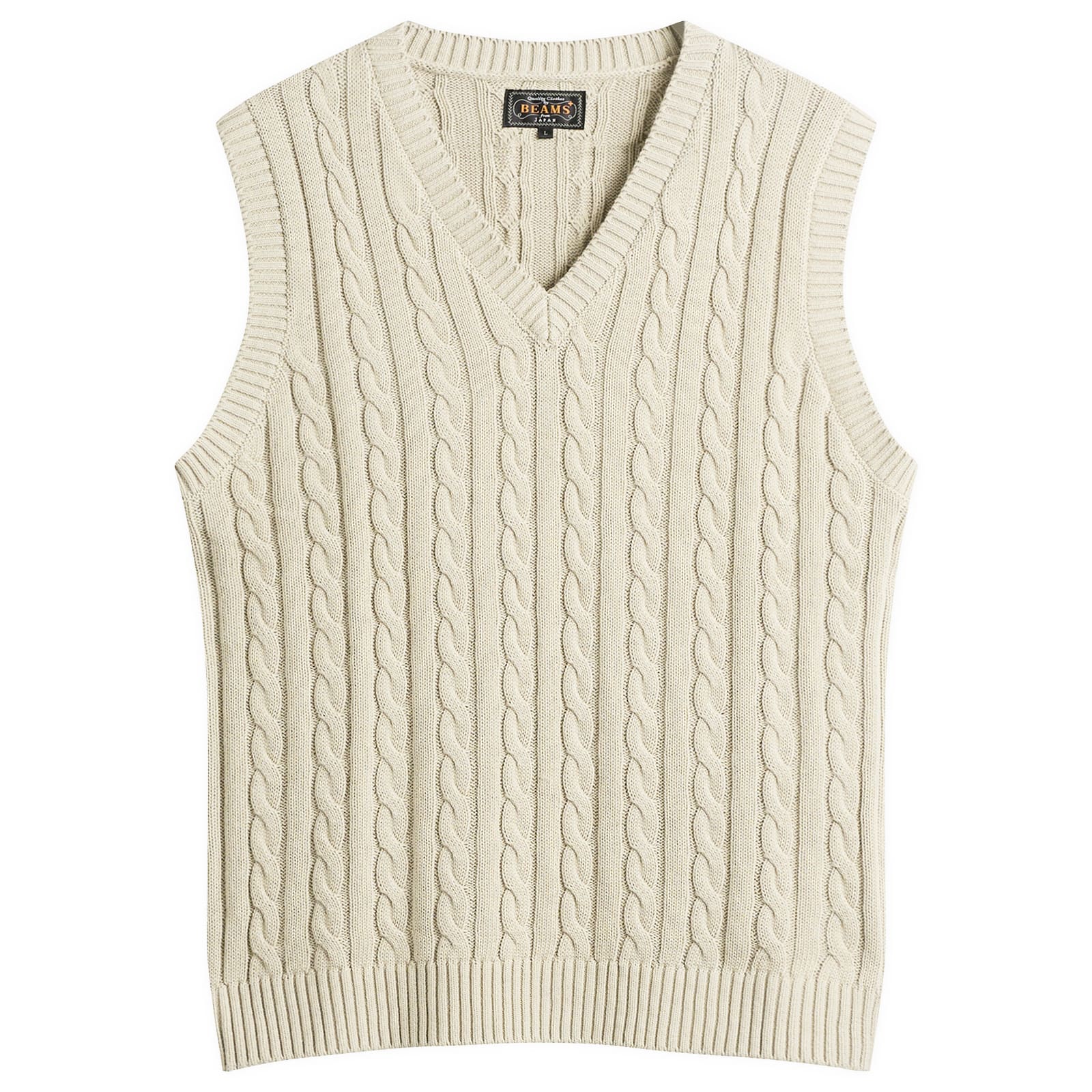 Beams Plus Men’s Cable Knit Vest Grey