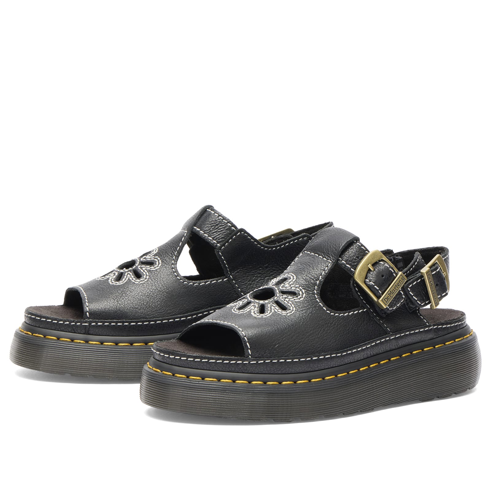 Dr. Martens Dunnet Flower Full Grain Leather Sandals 'Black' (Women's) — foto 2