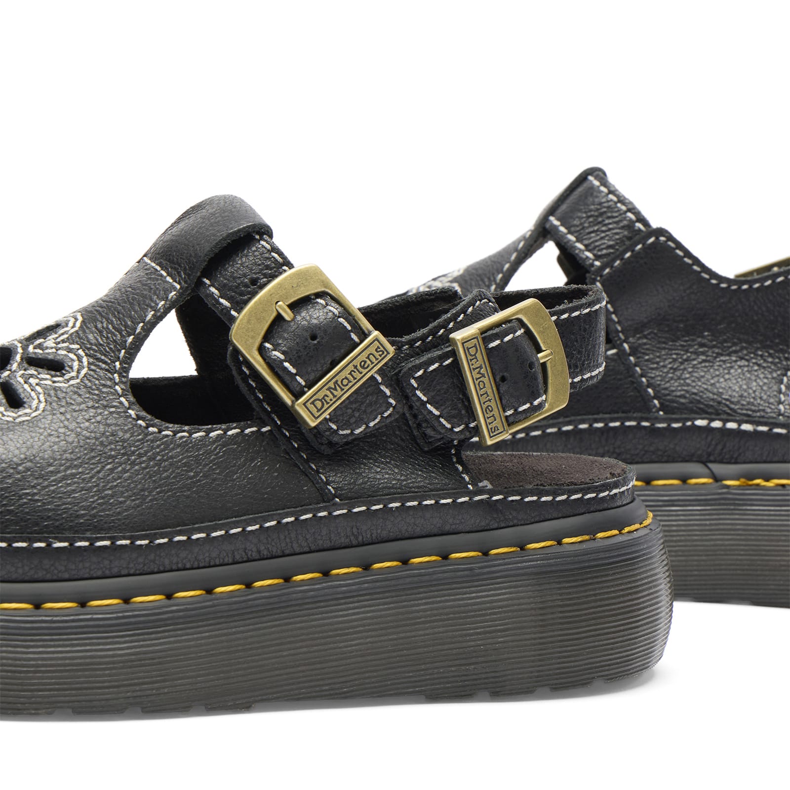 Dr. Martens Dunnet Flower Full Grain Leather Sandals 'Black' (Women's) — foto 3