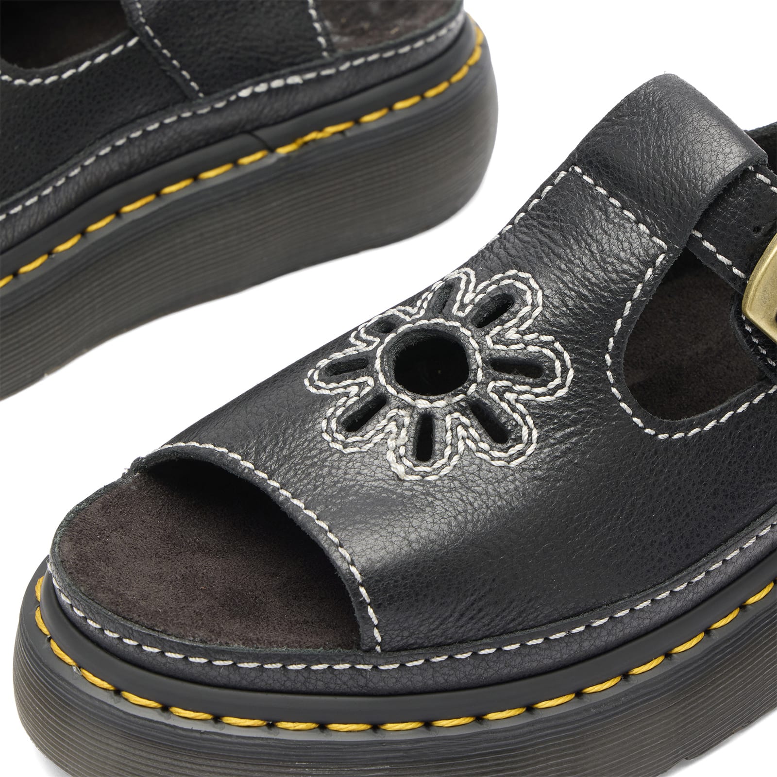 Dr. Martens Dunnet Flower Full Grain Leather Sandals 'Black' (Women's) — foto 4