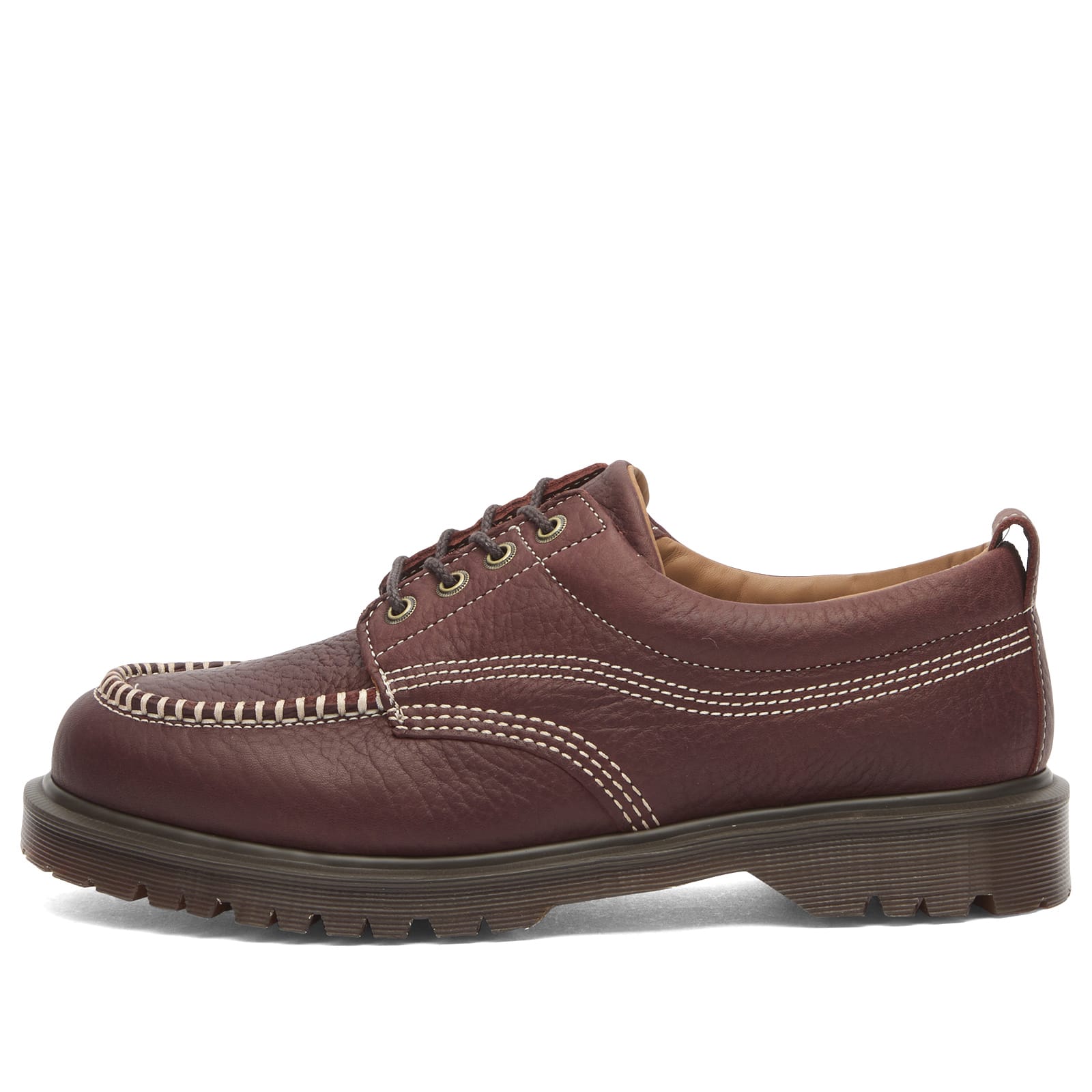 Dr. Martens Men's Lowell Leather Shoe Red Wild Grain - 42091600-BRN