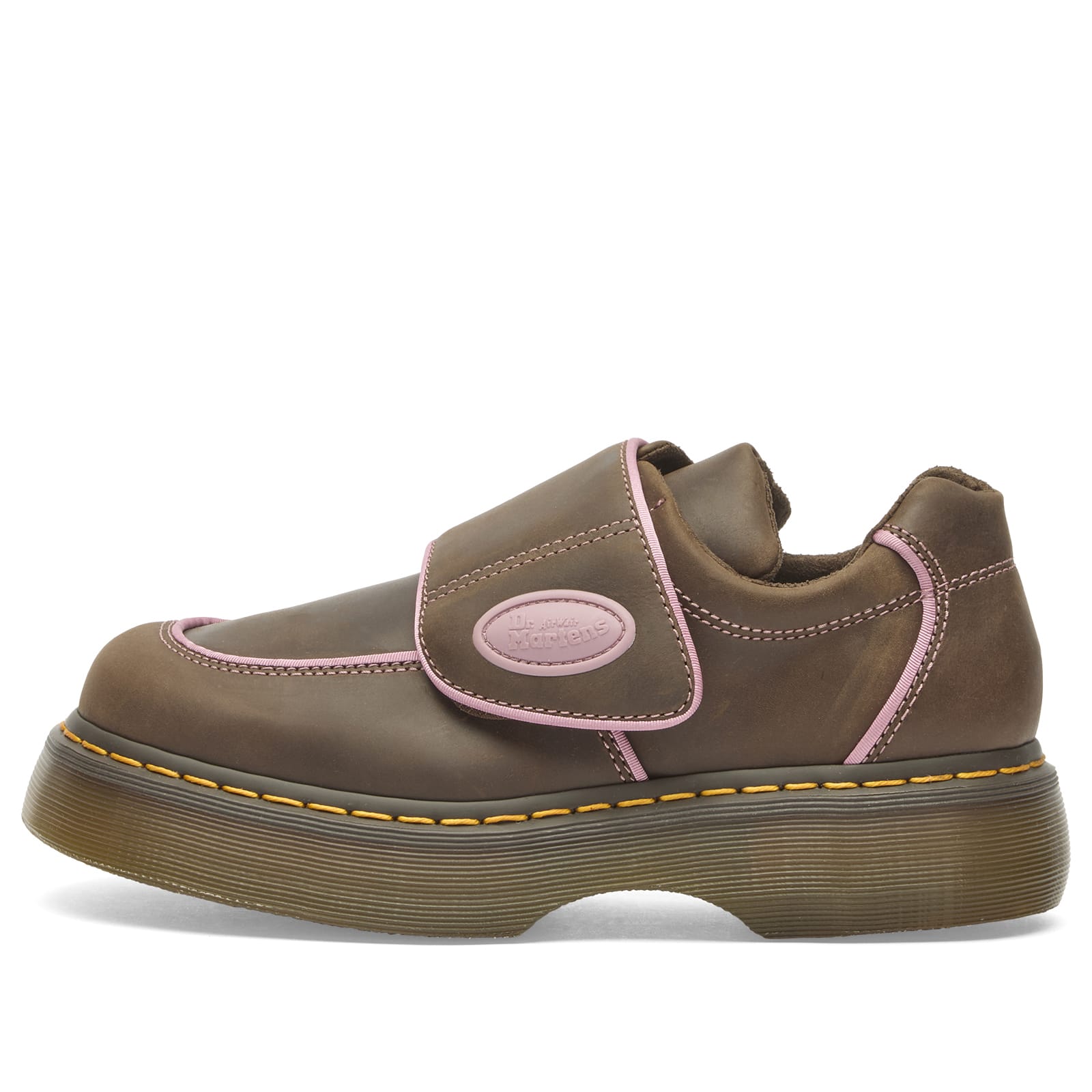 Dr. Martens Women's Buzz Strap Velcro Shoe in Dark Brown Wyoming - 42845200