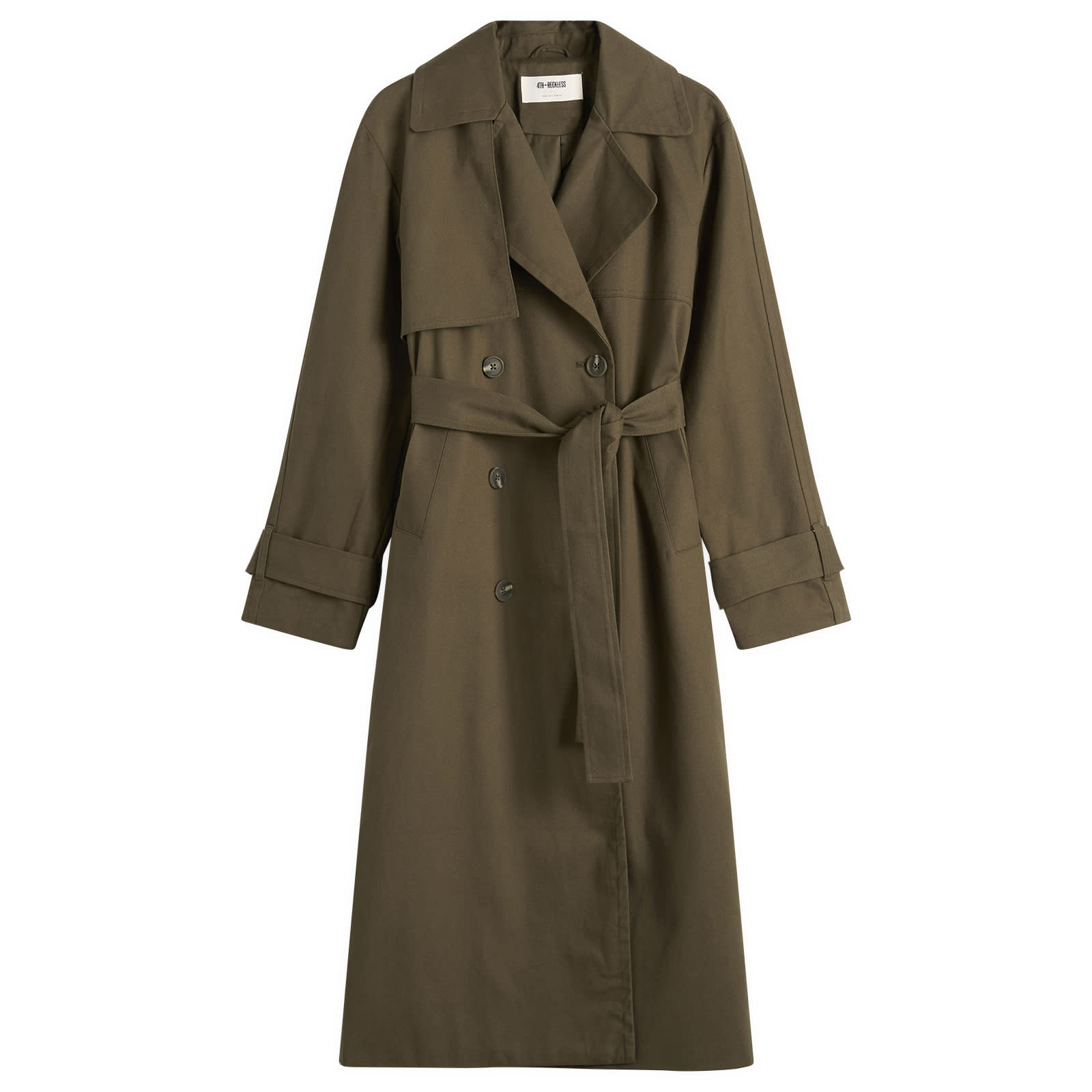 4th & Reckless Women's Tabi Trench Coat in Khaki, Size Small 