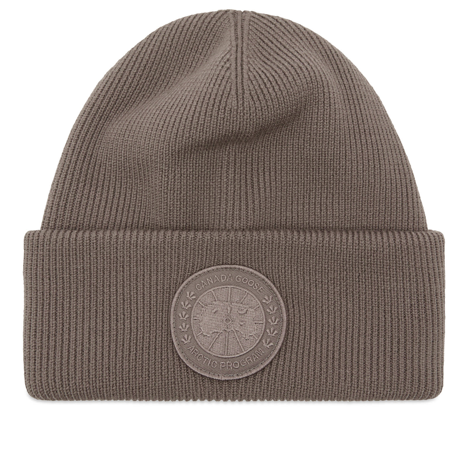 Canada Goose Unisex Medium Brown 100% Wool Knitted Beanie Hat One Size CANADA GOOSE Logo-Appliquéd Wool Beanie for Men | MR PORTER main image 2