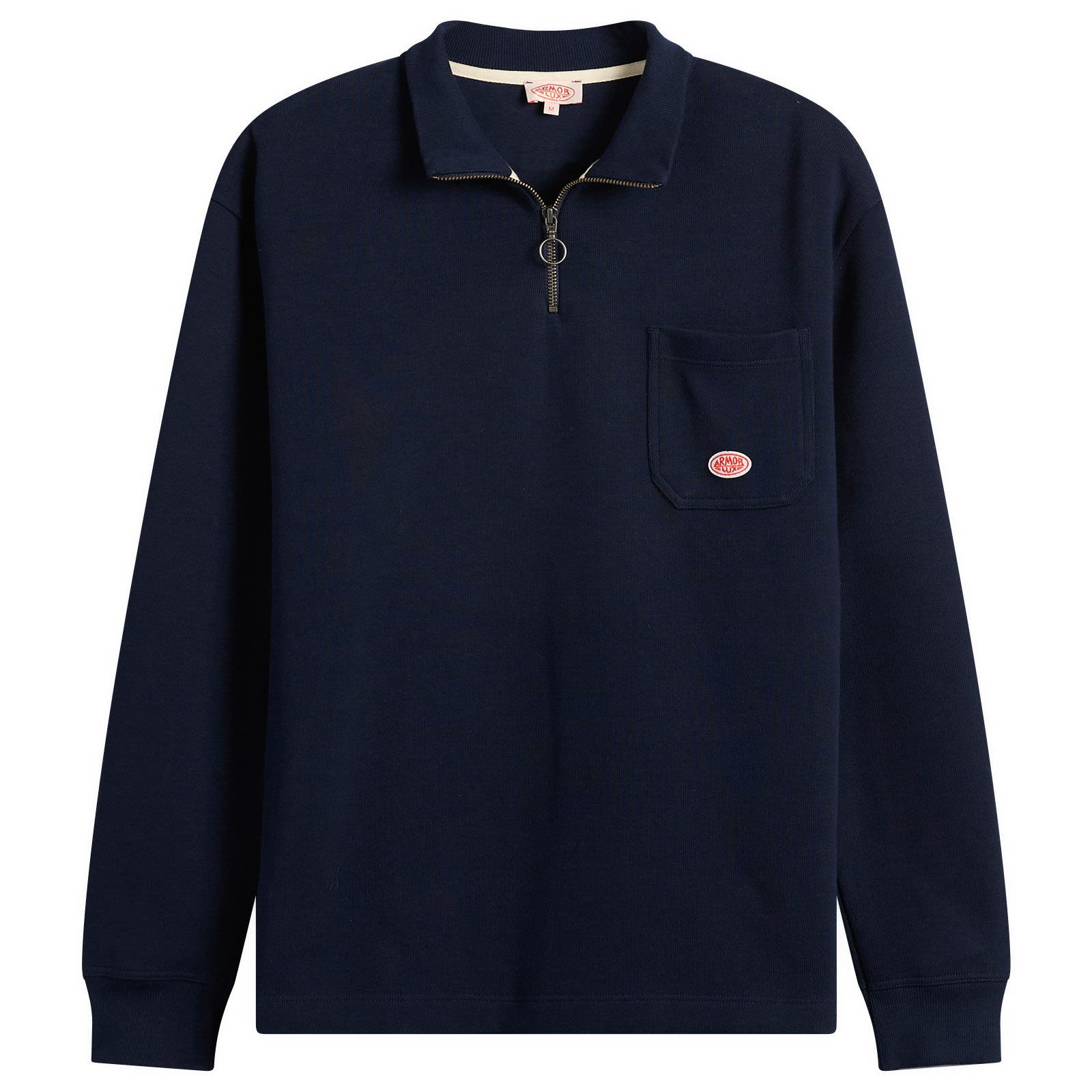 Armor-Lux Men’s Half Zip Pocket Sweatshirt Navy