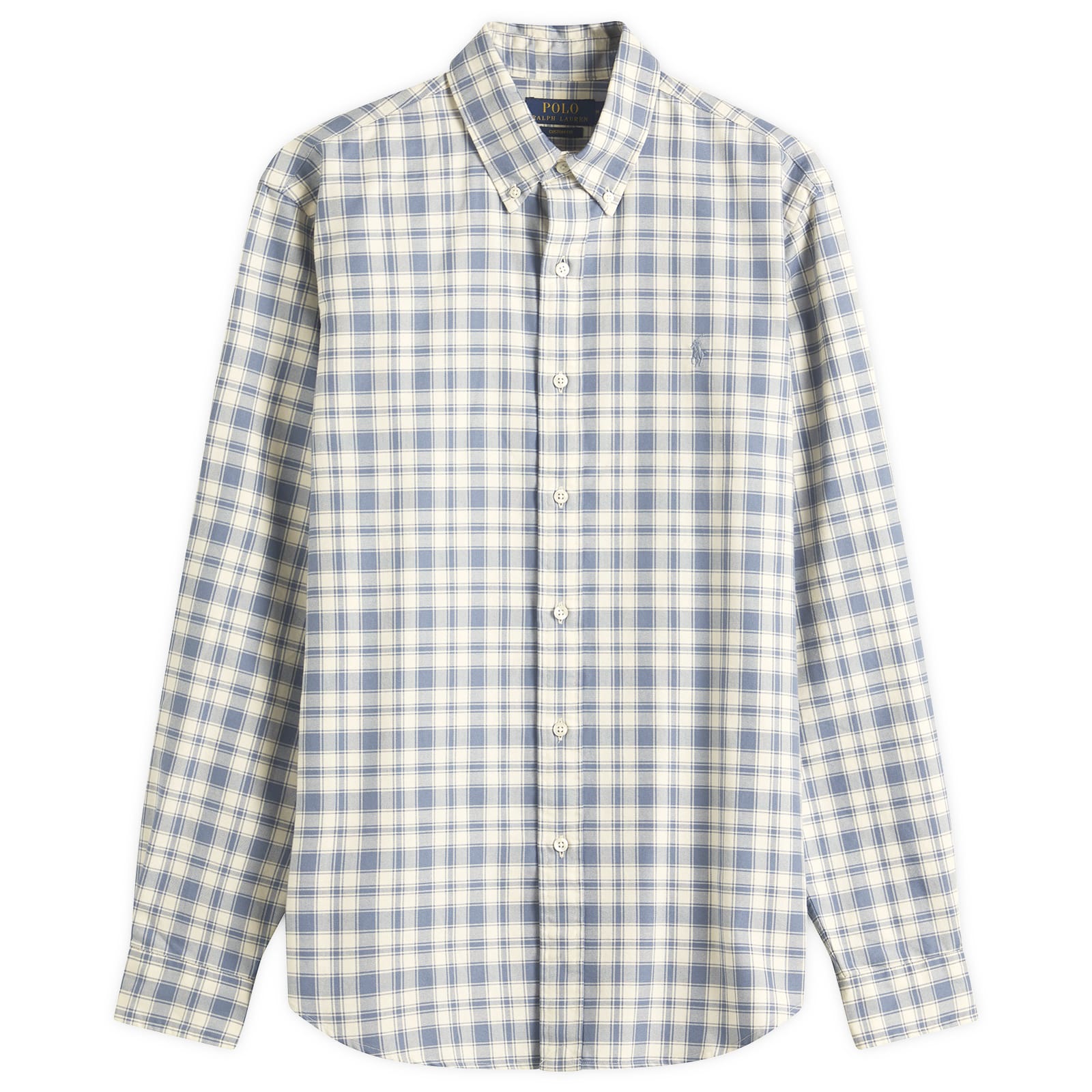 Polo Ralph Lauren Men's Custom Fit Oxford Shirt 6738A Blue Cream - Curated  Menswear