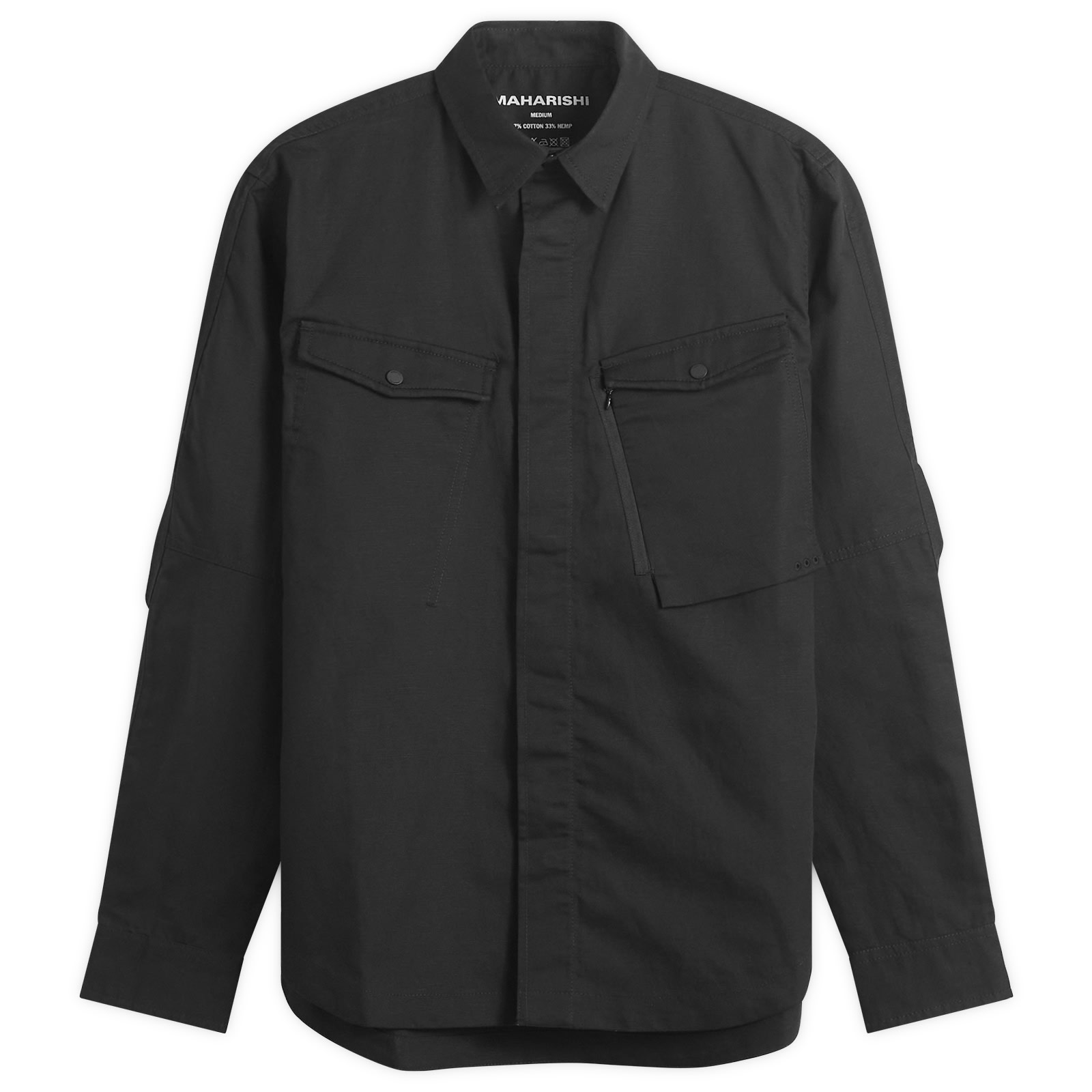 Maharishi — Maharishi Men's Hemp Custom Shirt in Black, Size Medium