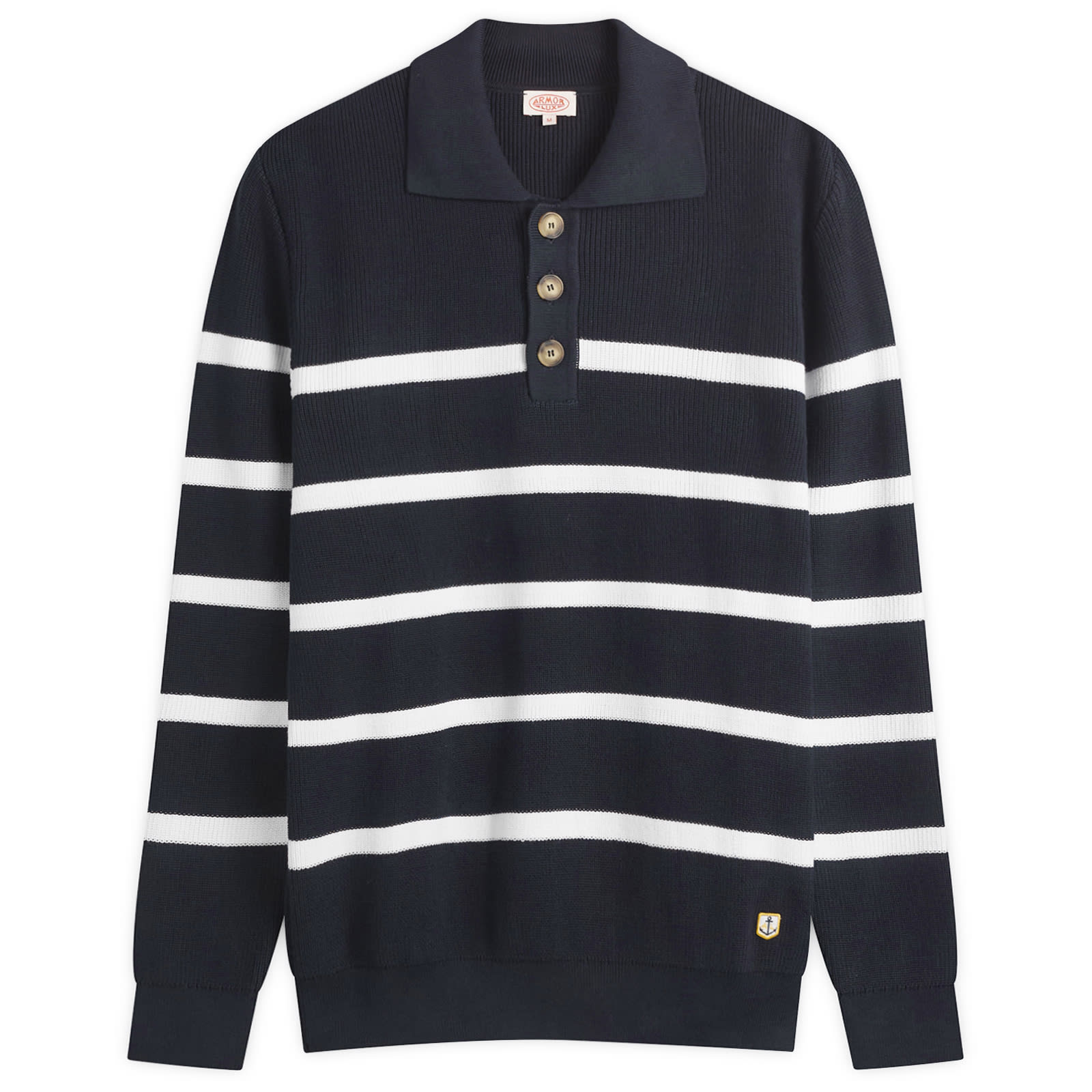 Armor-Lux Men’s Knit Polo Marine Deep/Blanc