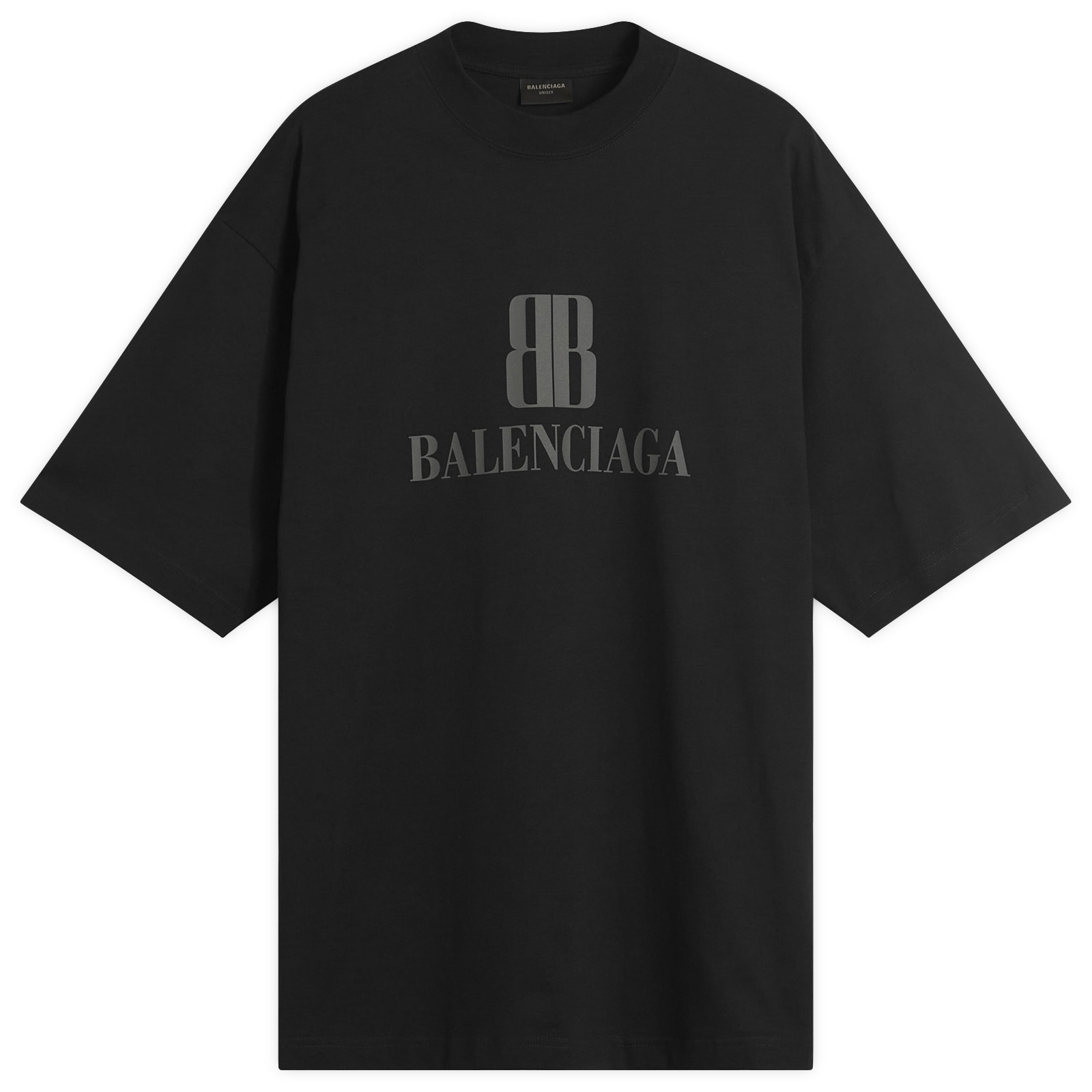Balenciaga Nano BB Logo Dry Jersey Medium Fit T-Shirt Faded
