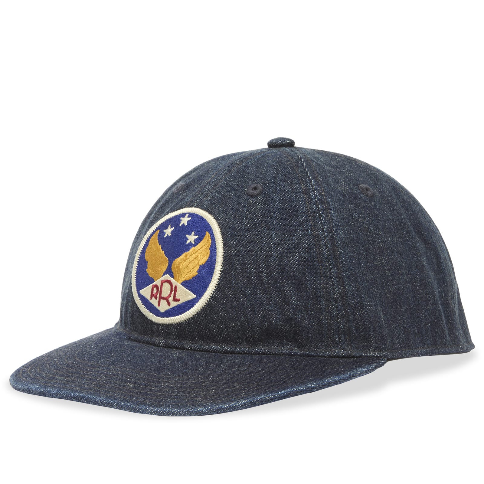 RRL Men’s Winged Logo Denim Ball Cap Rinse