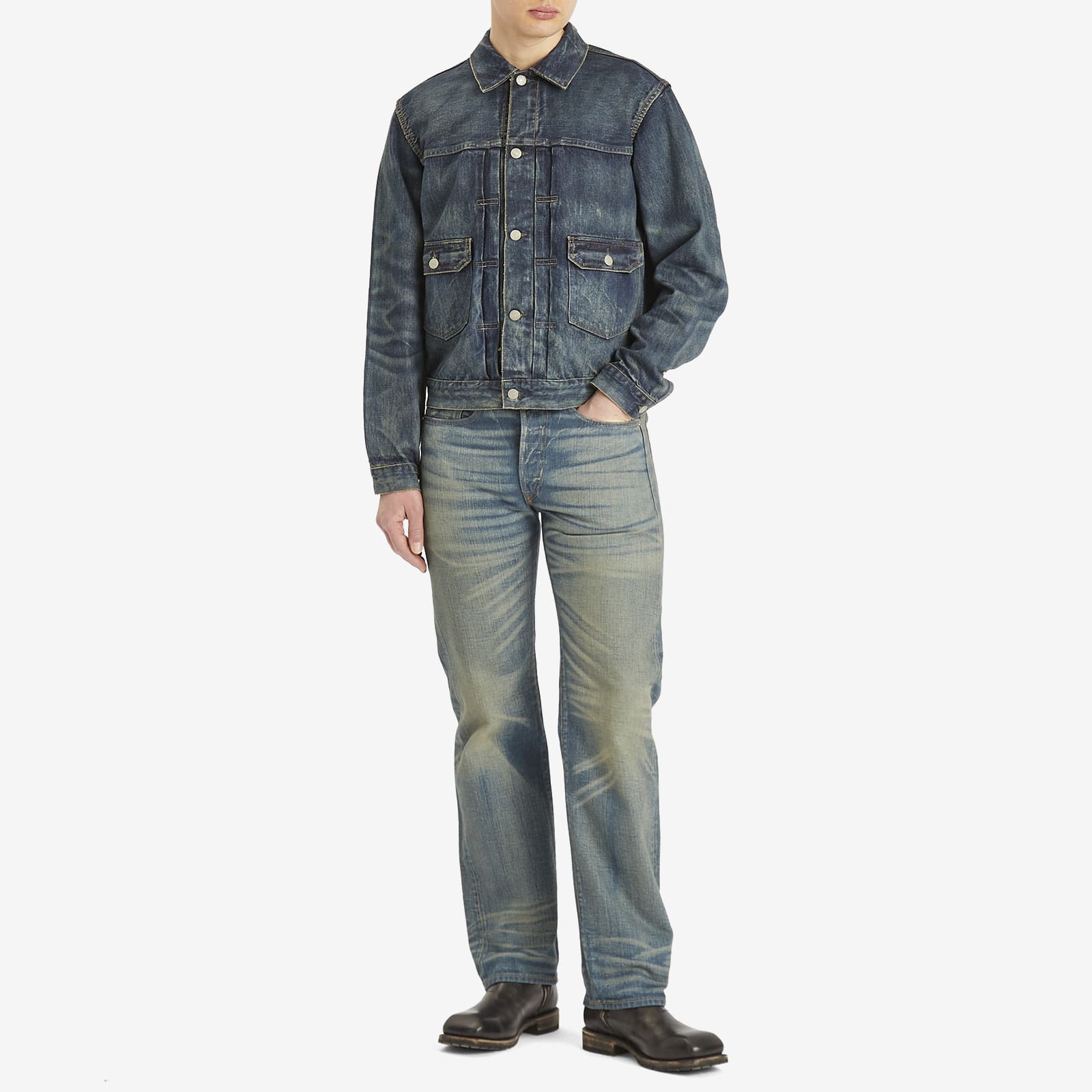RRL Men's Type 2 Denim Trucker Jacket Westview Wash | 782943801001
