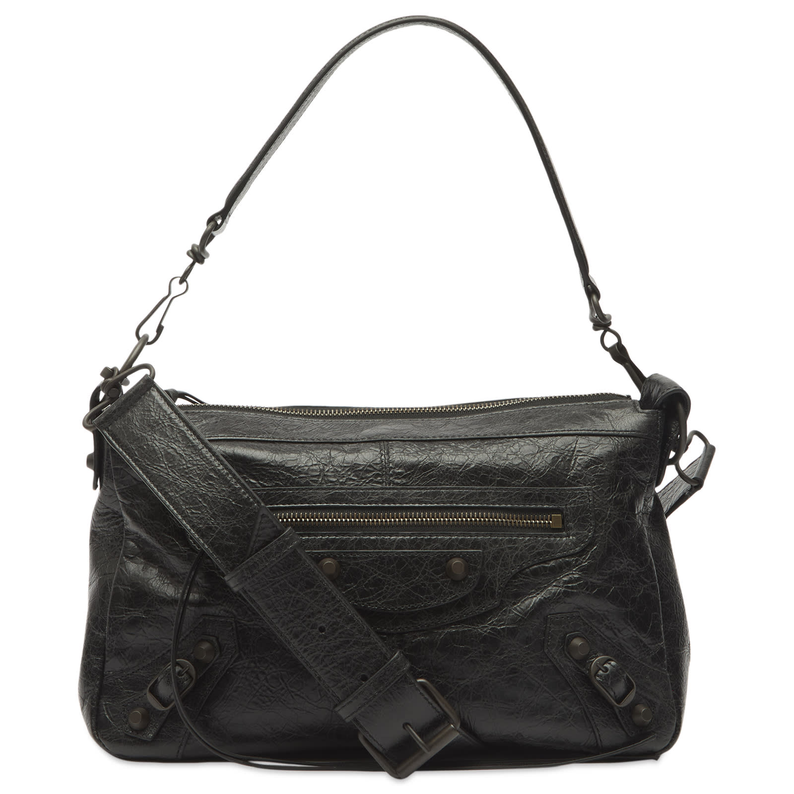 Balenciaga Men’s Le City Moto Leather Bag Black