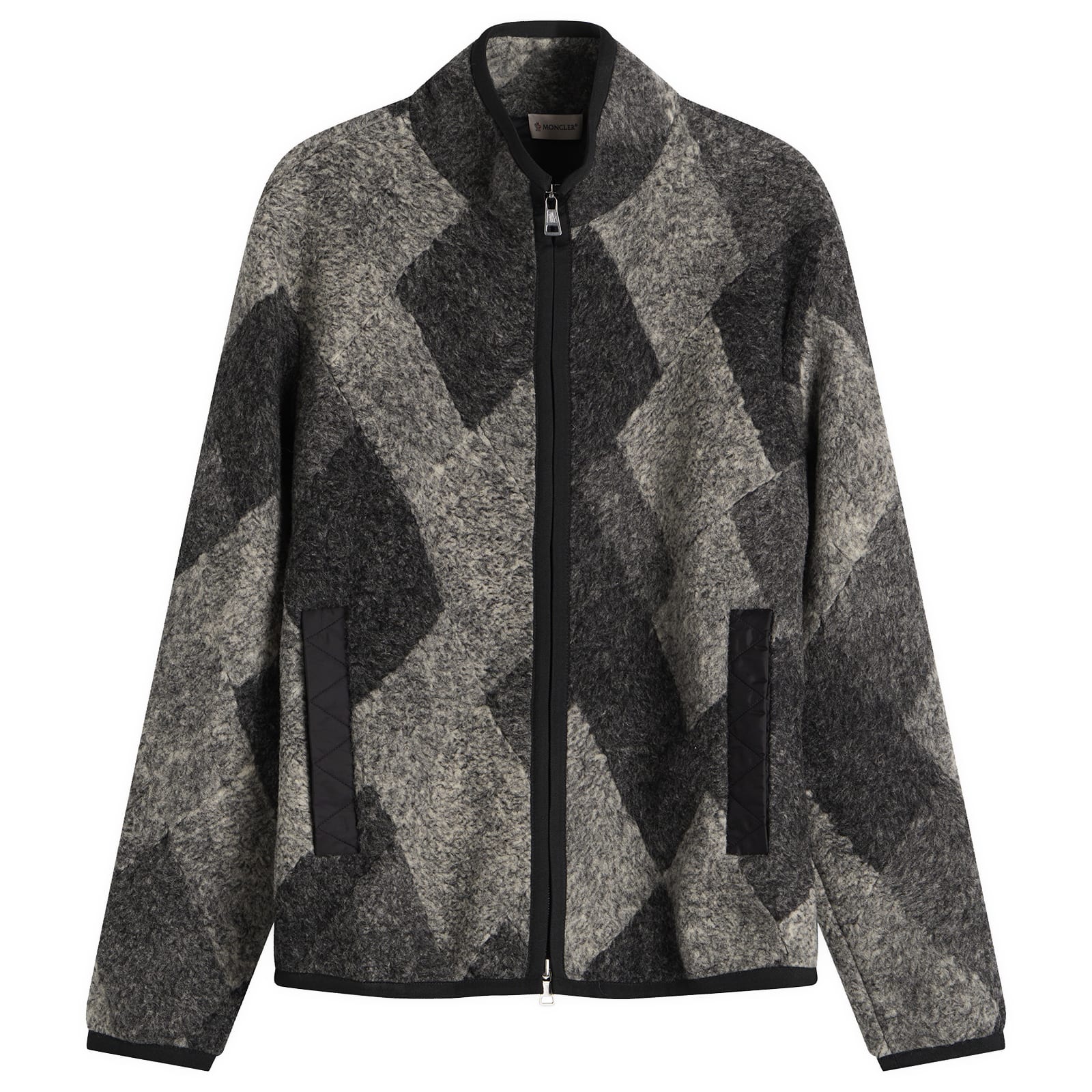 Moncler Men’s Zip Up Wool Jacquard Jacket Grey
