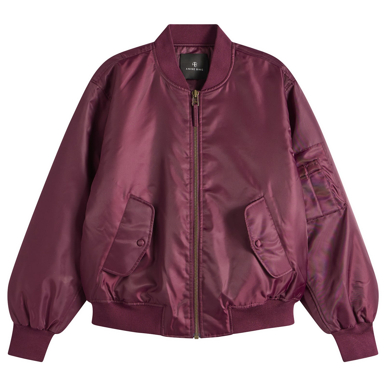 Anine Bing Women's Leon Bomber Jacket in Fig, Size Small 