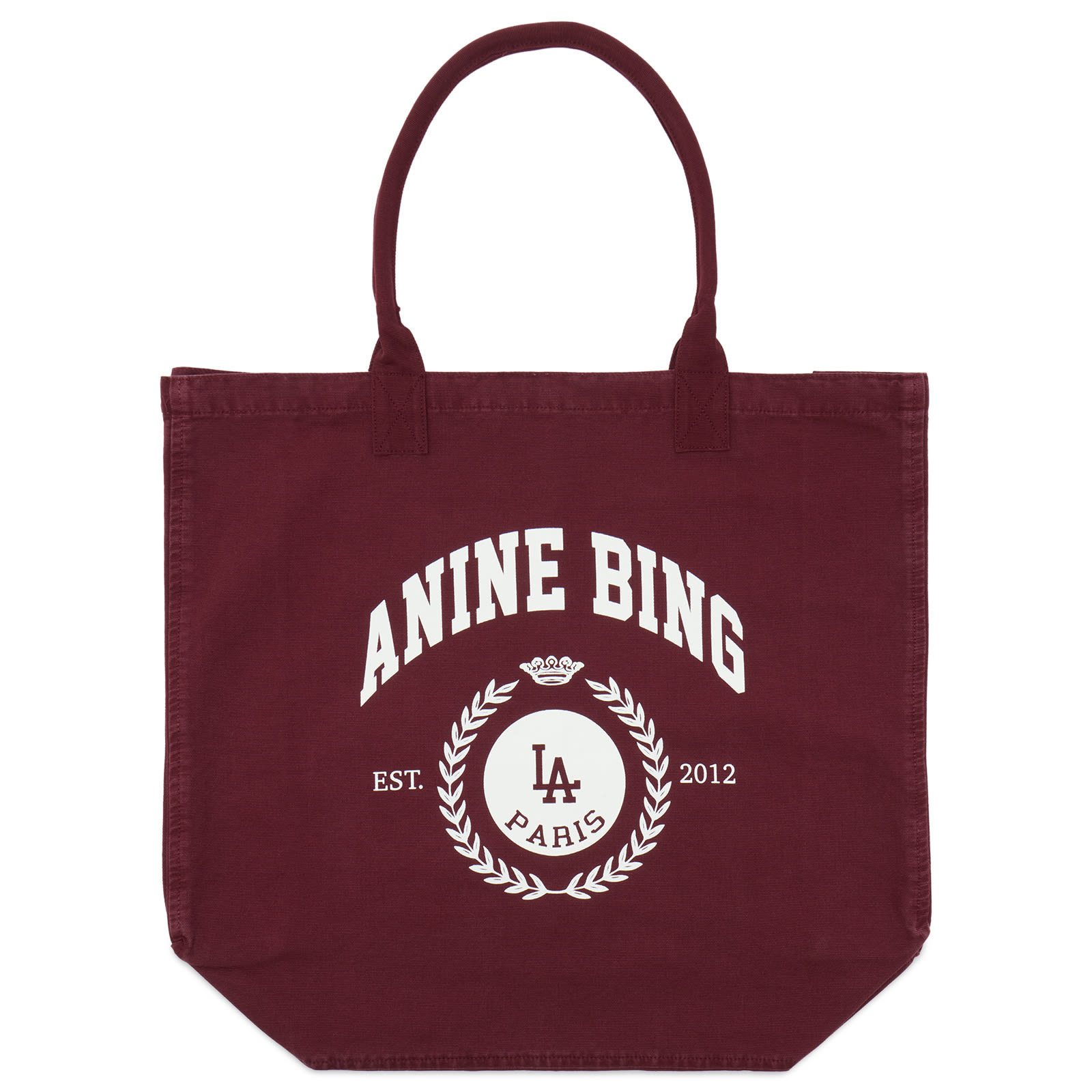 Anine Bing Women's Leo Canvas Tote Bag in Burgundy 