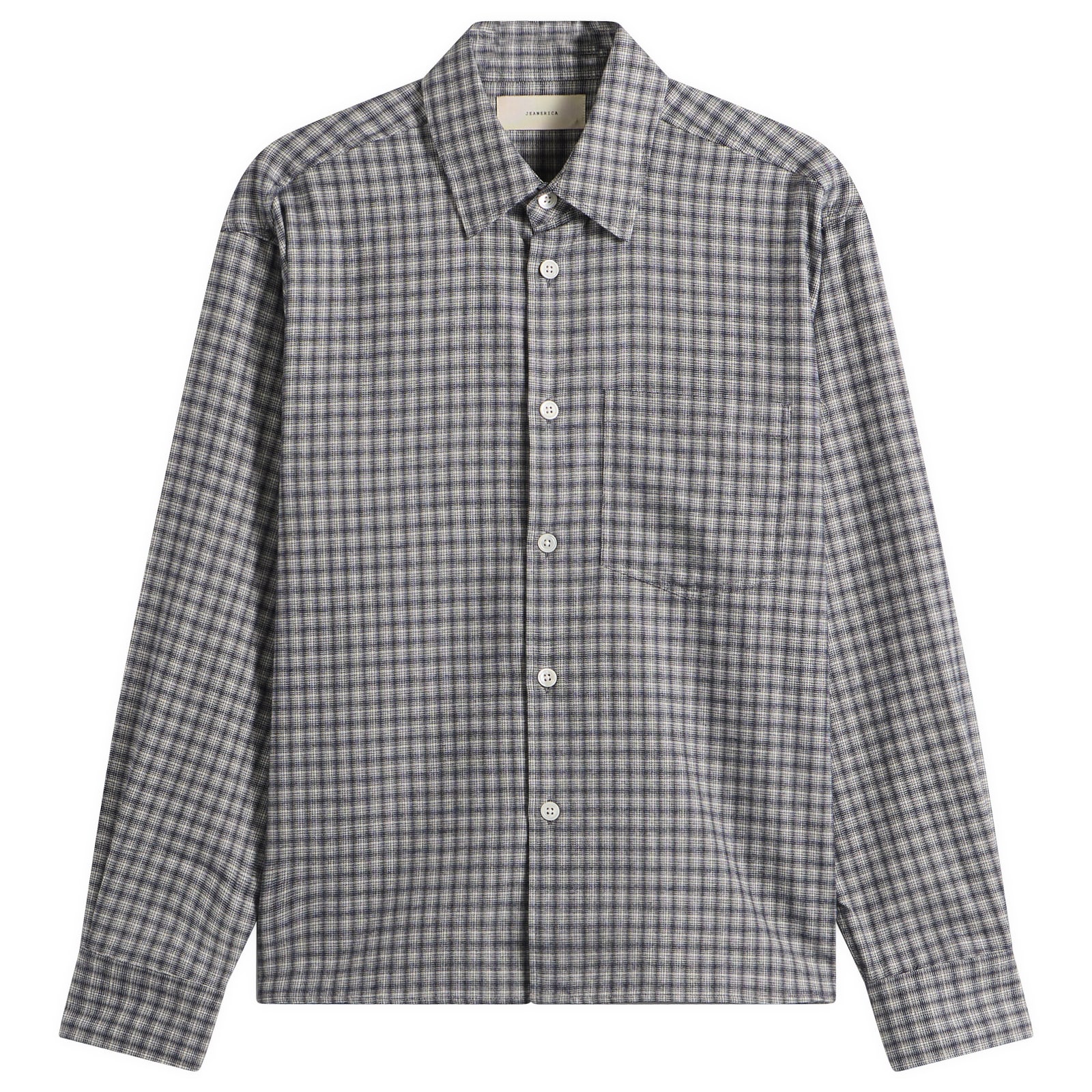 Jeanerica — Jeanerica Men's Juan Shirt in Blue Flannel Check, Size Small