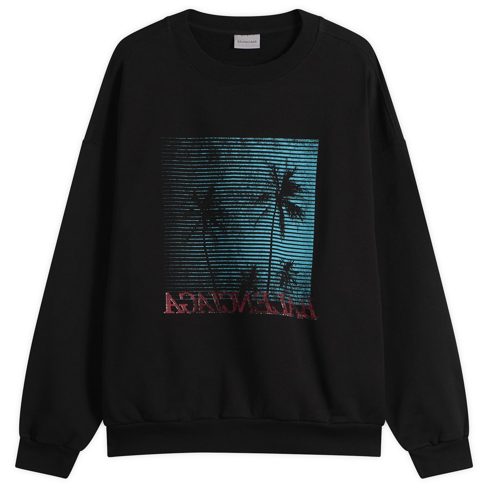 Balenciaga Men's Offshore Vintage Longsleeve Tee Faded Black/Red