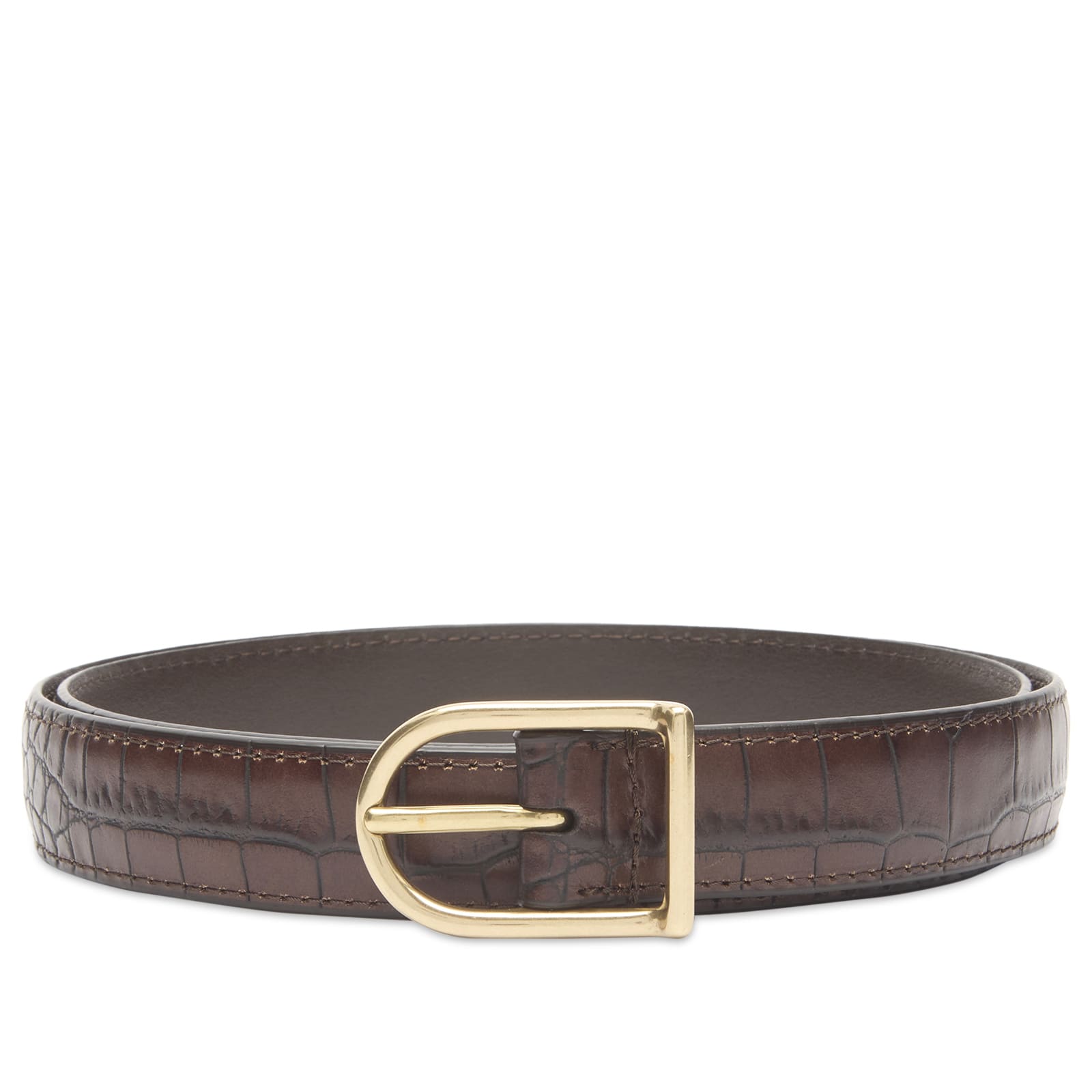 Andersons Slim Alligator Print Leather Belt Brown