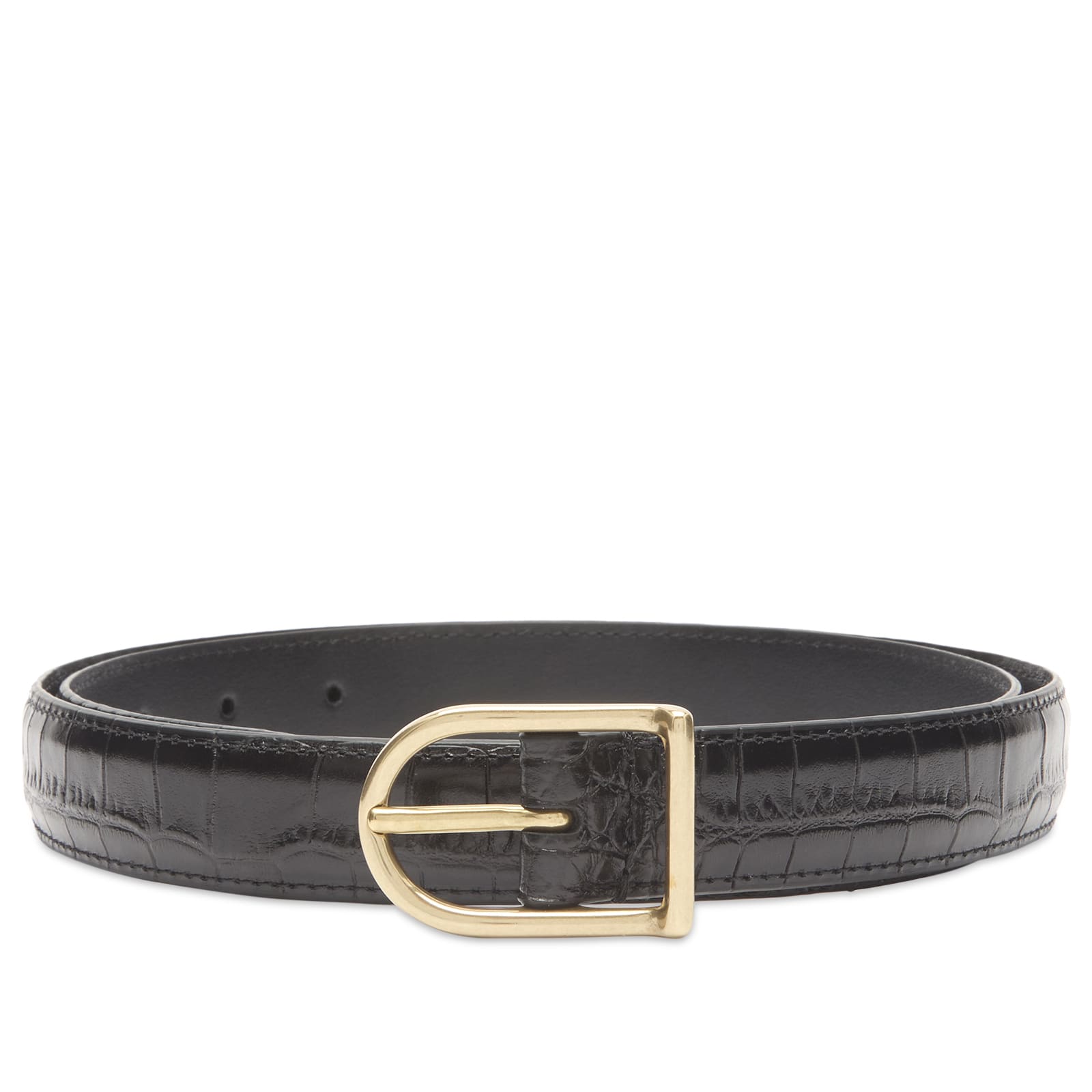 Andersons Slim Alligator Print Leather Belt Black