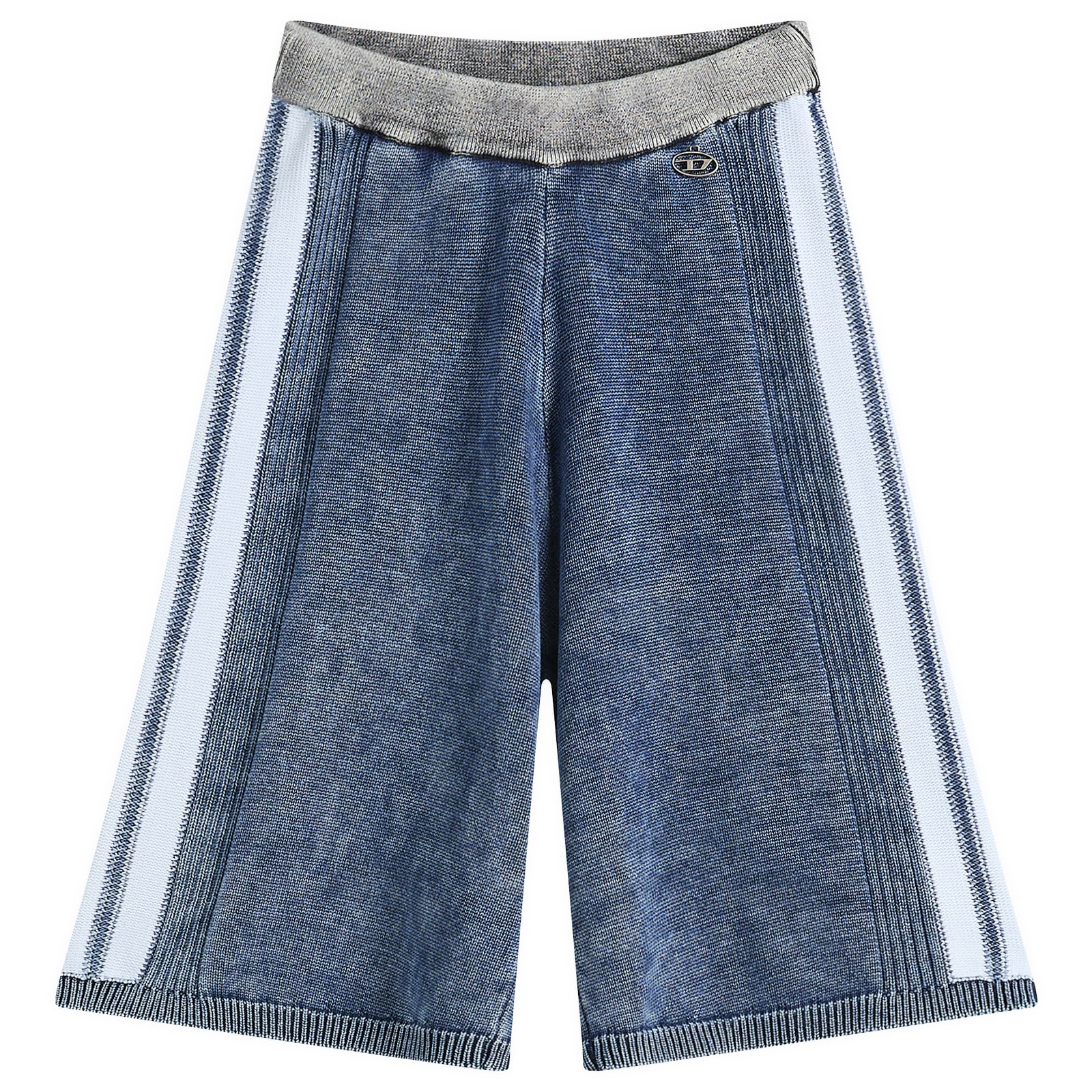 Diesel Women's M-Esther Ribbed Denim Shorts in Blue Denim, Size Medium